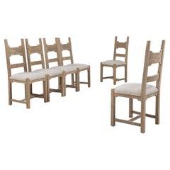 20th Century French Set Of Six Oak Dining Chairs