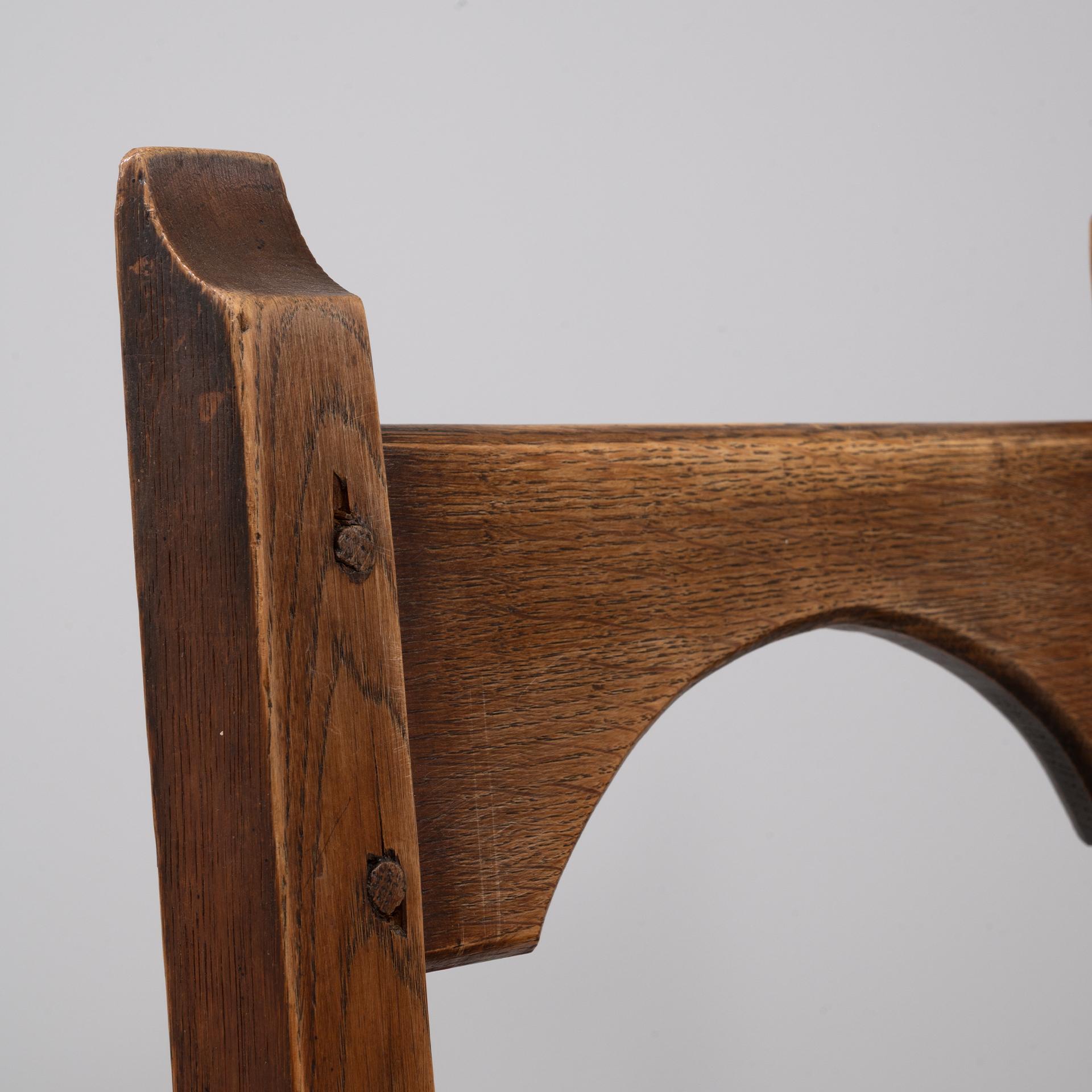 Français 20th Century French Set Of Six Wooden Dining Chairs in Original Patina en vente