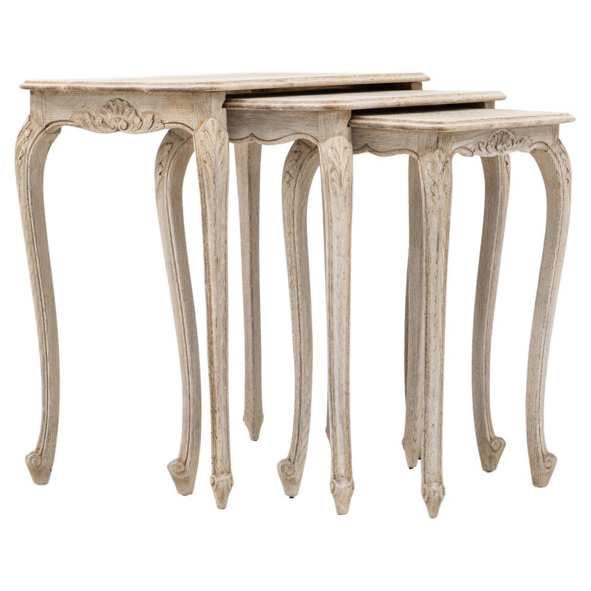 20th Century French Set Of Three Oak Nesting Tables