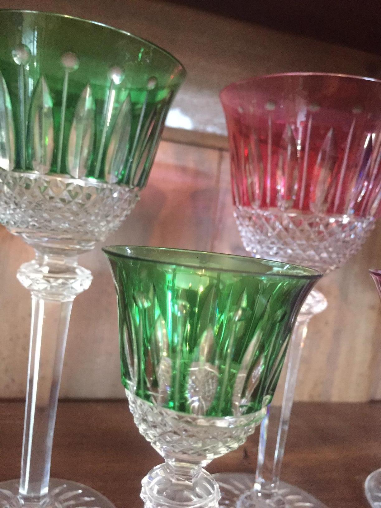 20th Century French Set of Wine and Liquor Crystal Saint Louis Glasses, 1940s 7