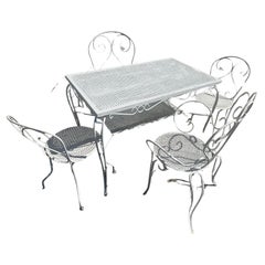 20th century French set of Wrought Iron Table and Four Chairs