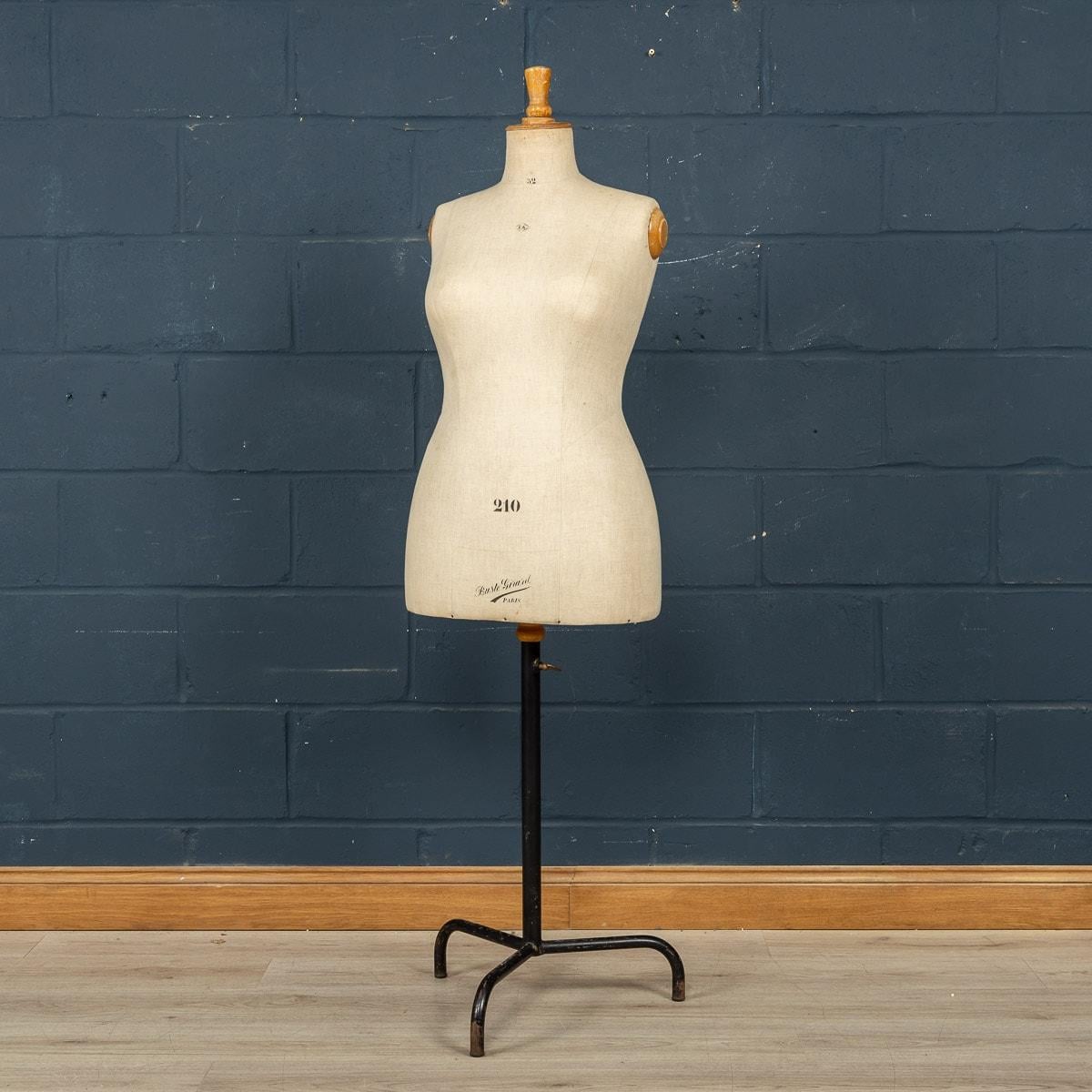 A lovely shop display mannequin dating to the early part of the last century. This quality vintage French mannequin or Taylor's dummy dates from around the 1920s era and has a slack steel base with the quality makers stamp “Buste Girard“ at the