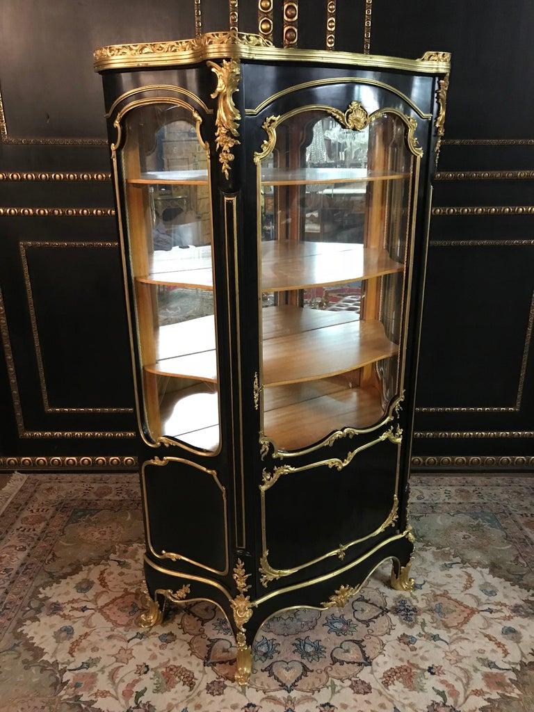 Louis XV 20th Century French Showcase According to Paul Sormani in Transition Style For Sale