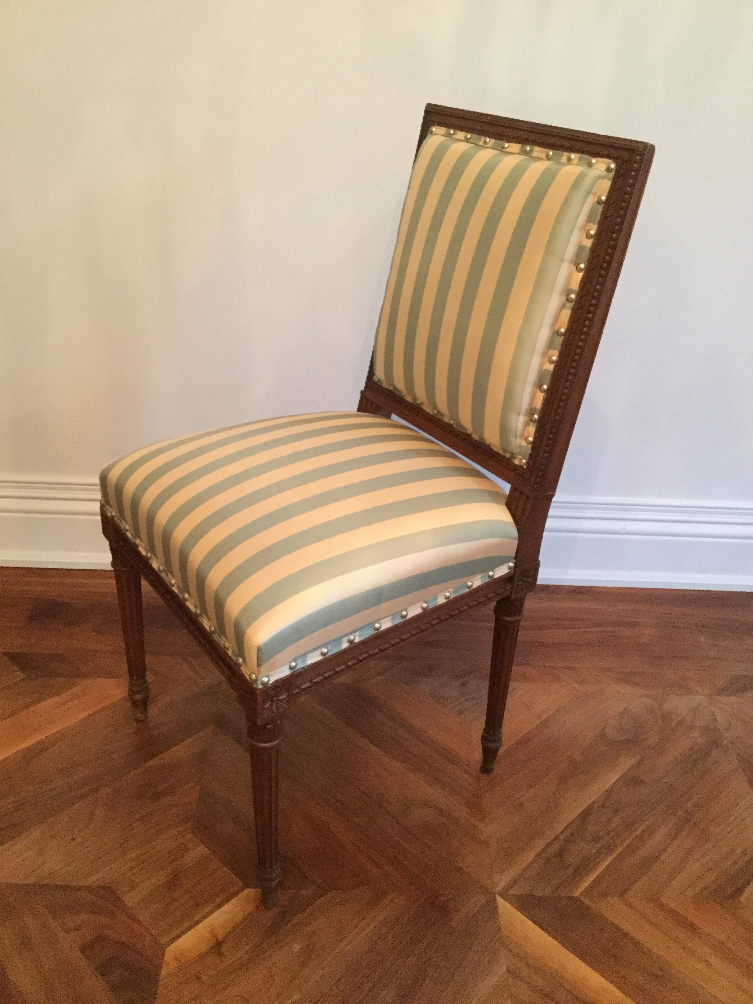 Louis XVI 20th Century French Side Chairs, a Pair For Sale