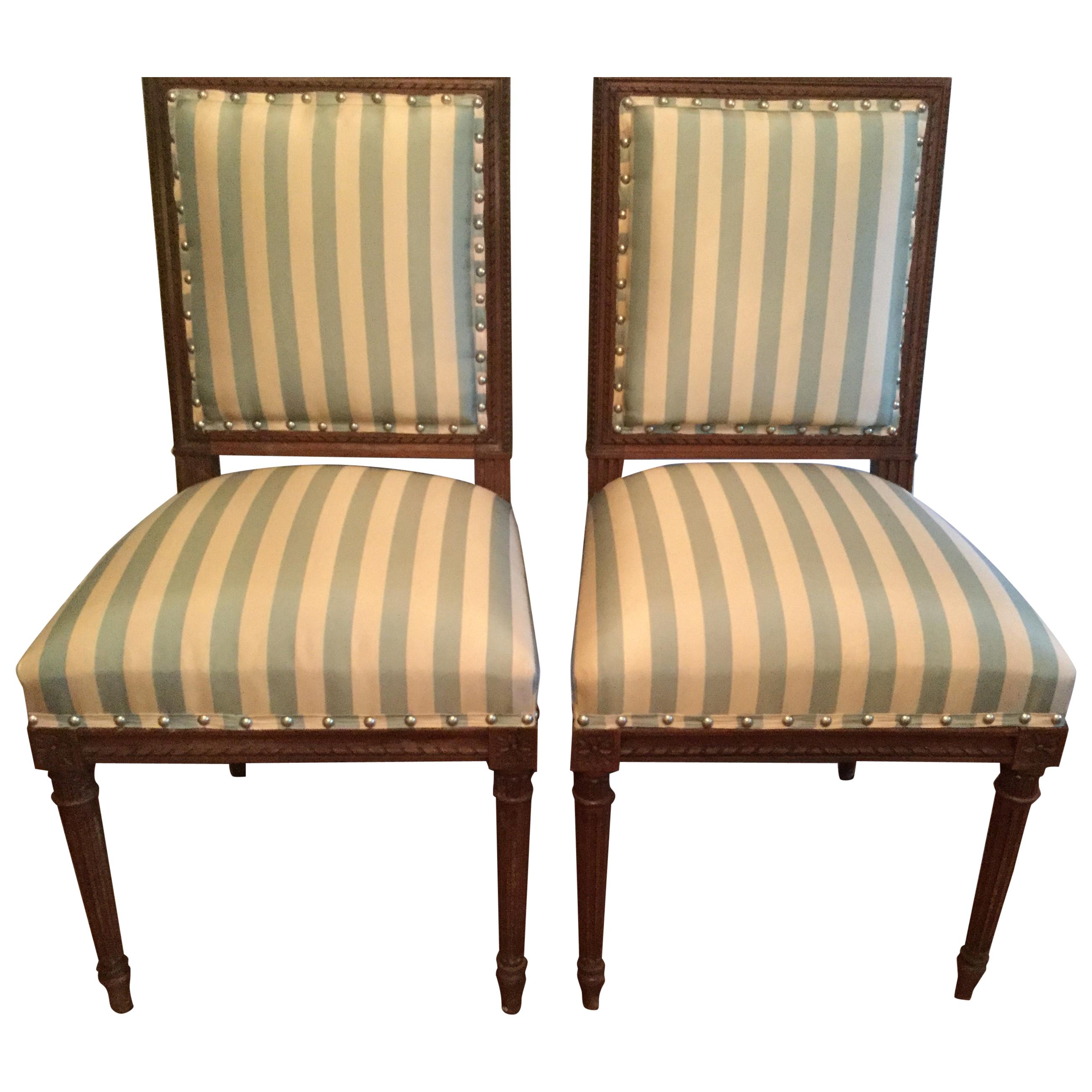 20th Century French Side Chairs, a Pair For Sale