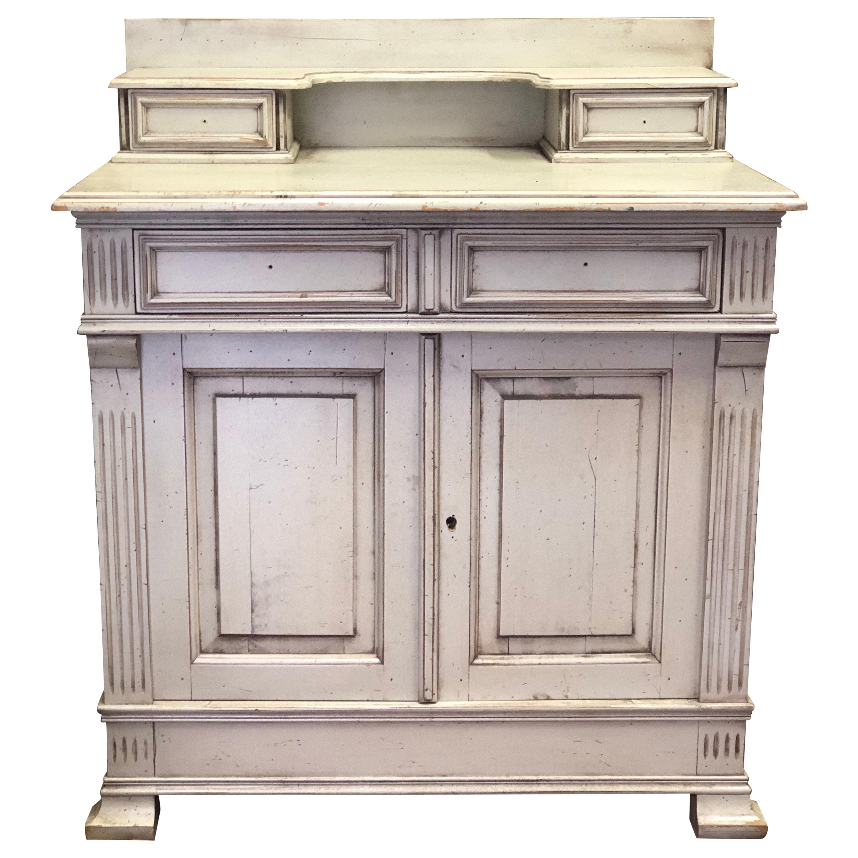 20th Century French Sideboard in Hand Painted Light Water Green Wood