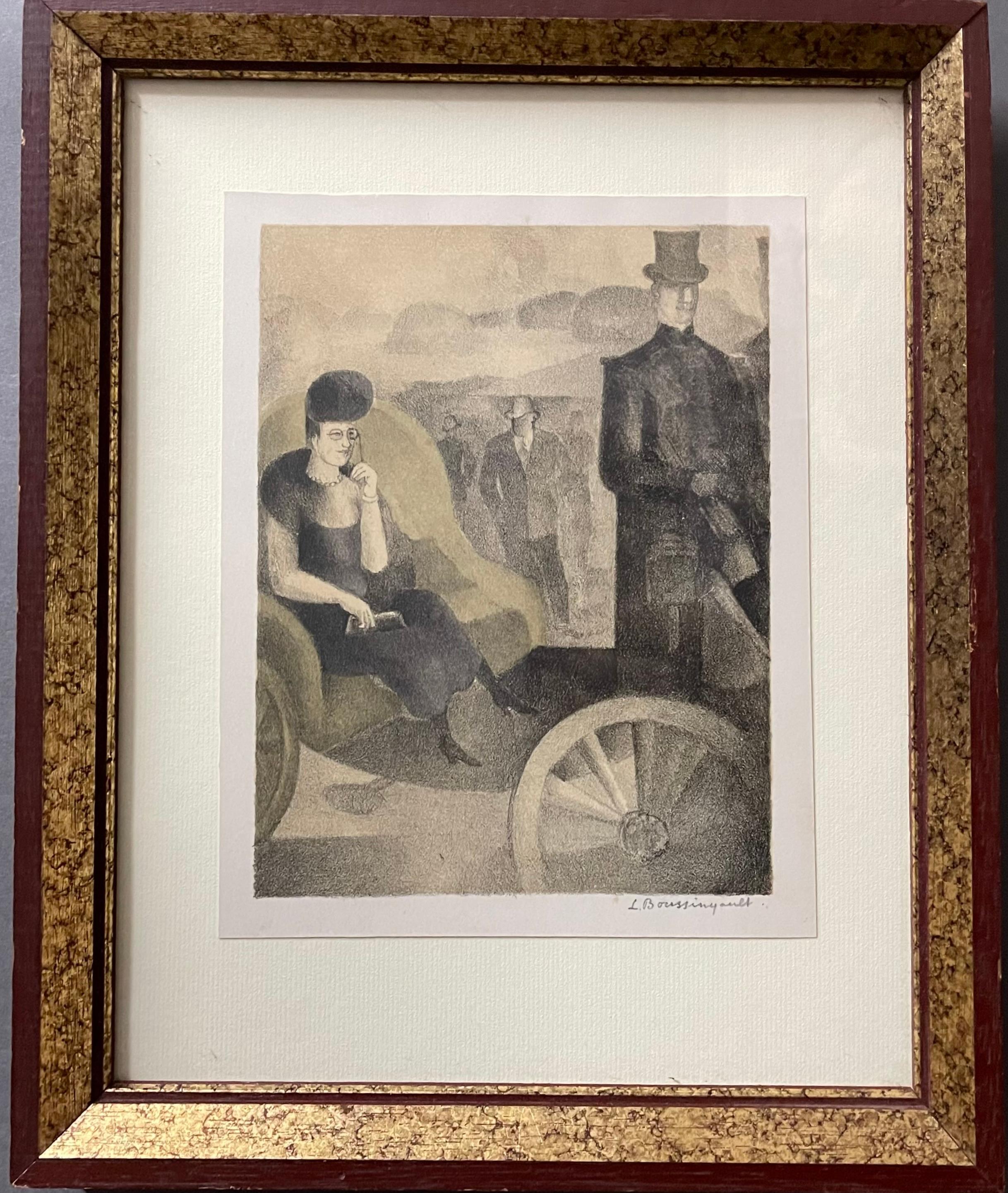 Glass 20th Century French Signed Belle Epoque Lithograph For Sale