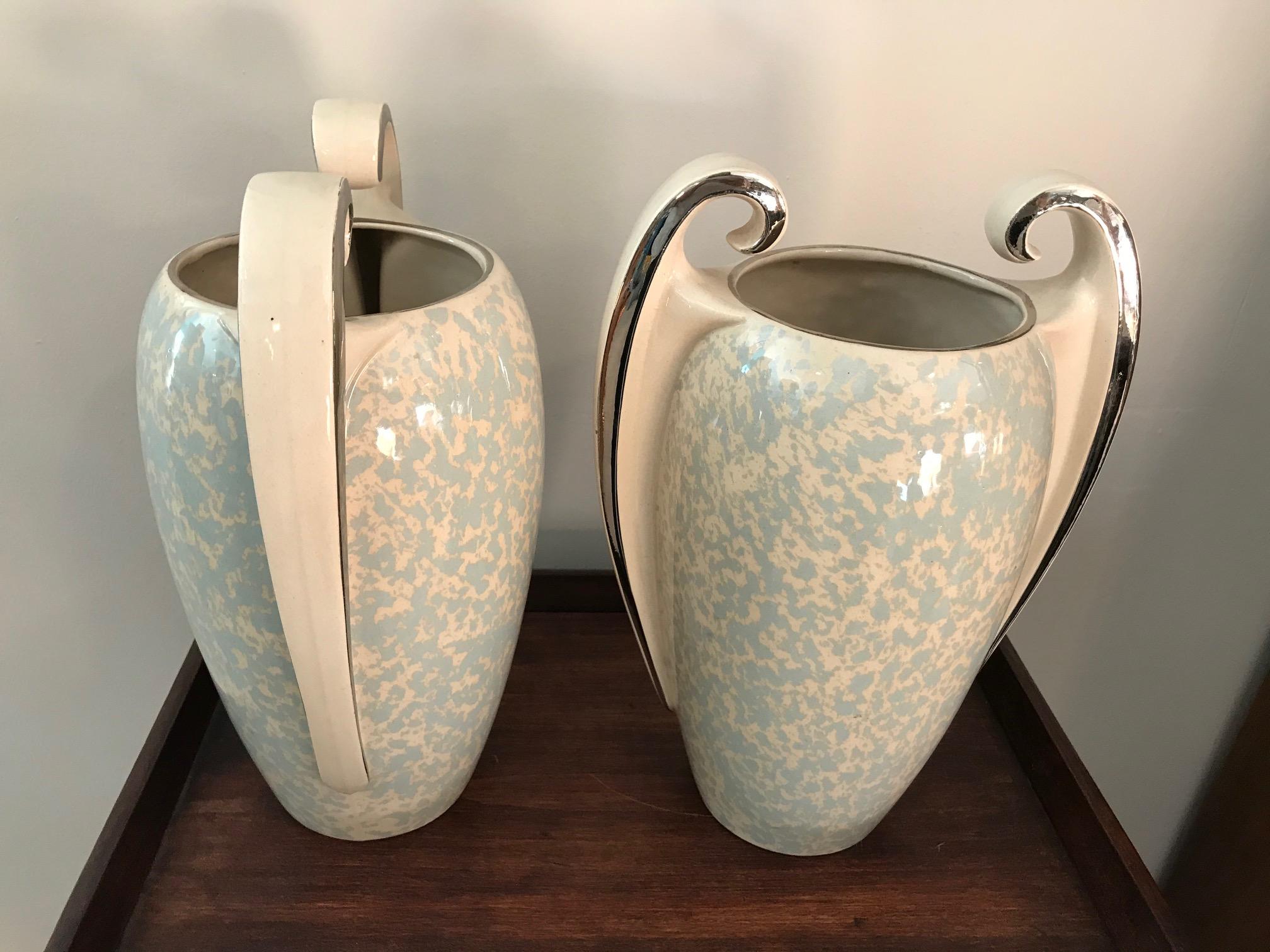 20th Century French Signed Ceramic Pairs of Vases, 1930s 1