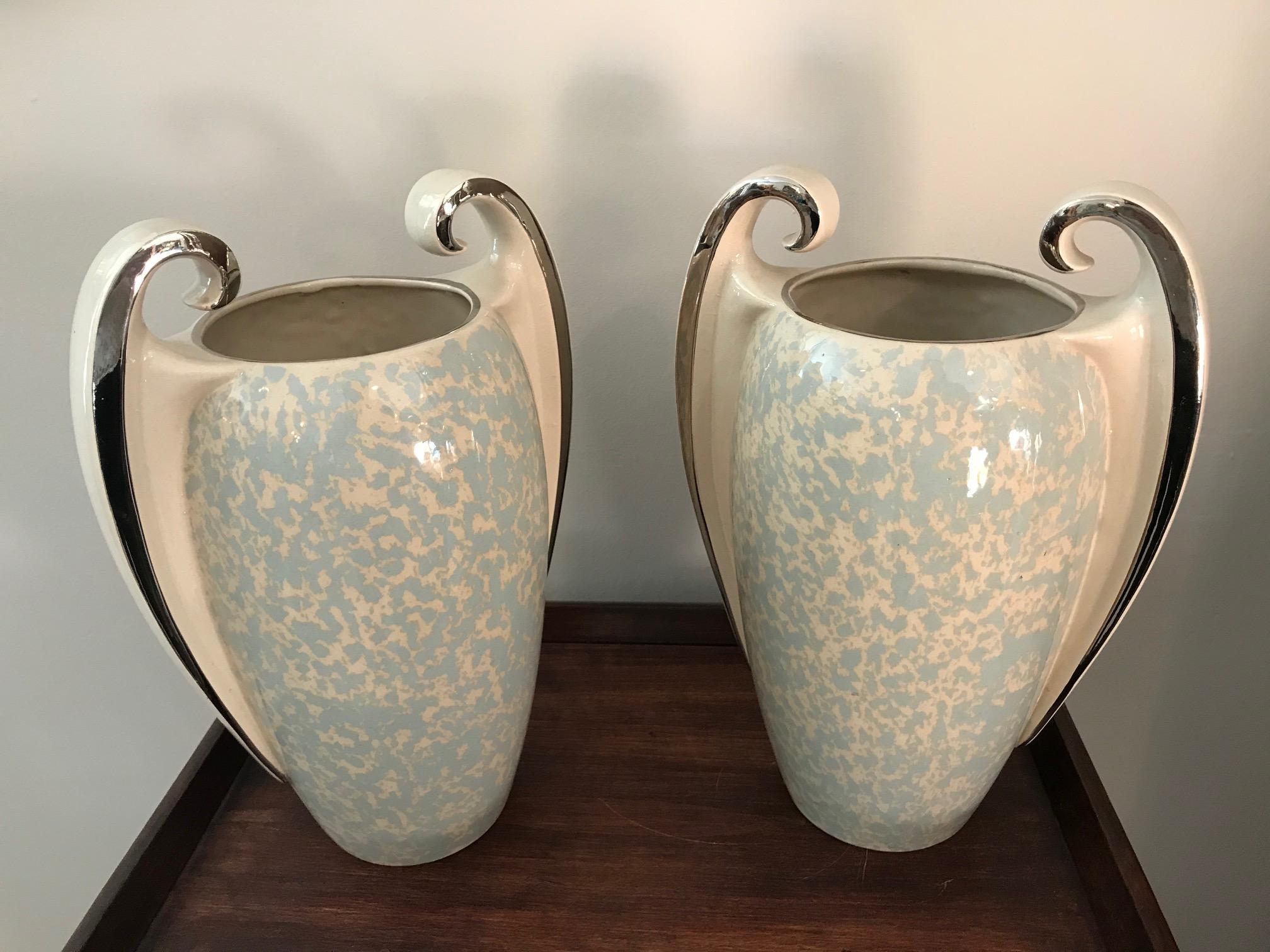 20th Century French Signed Ceramic Pairs of Vases, 1930s 2