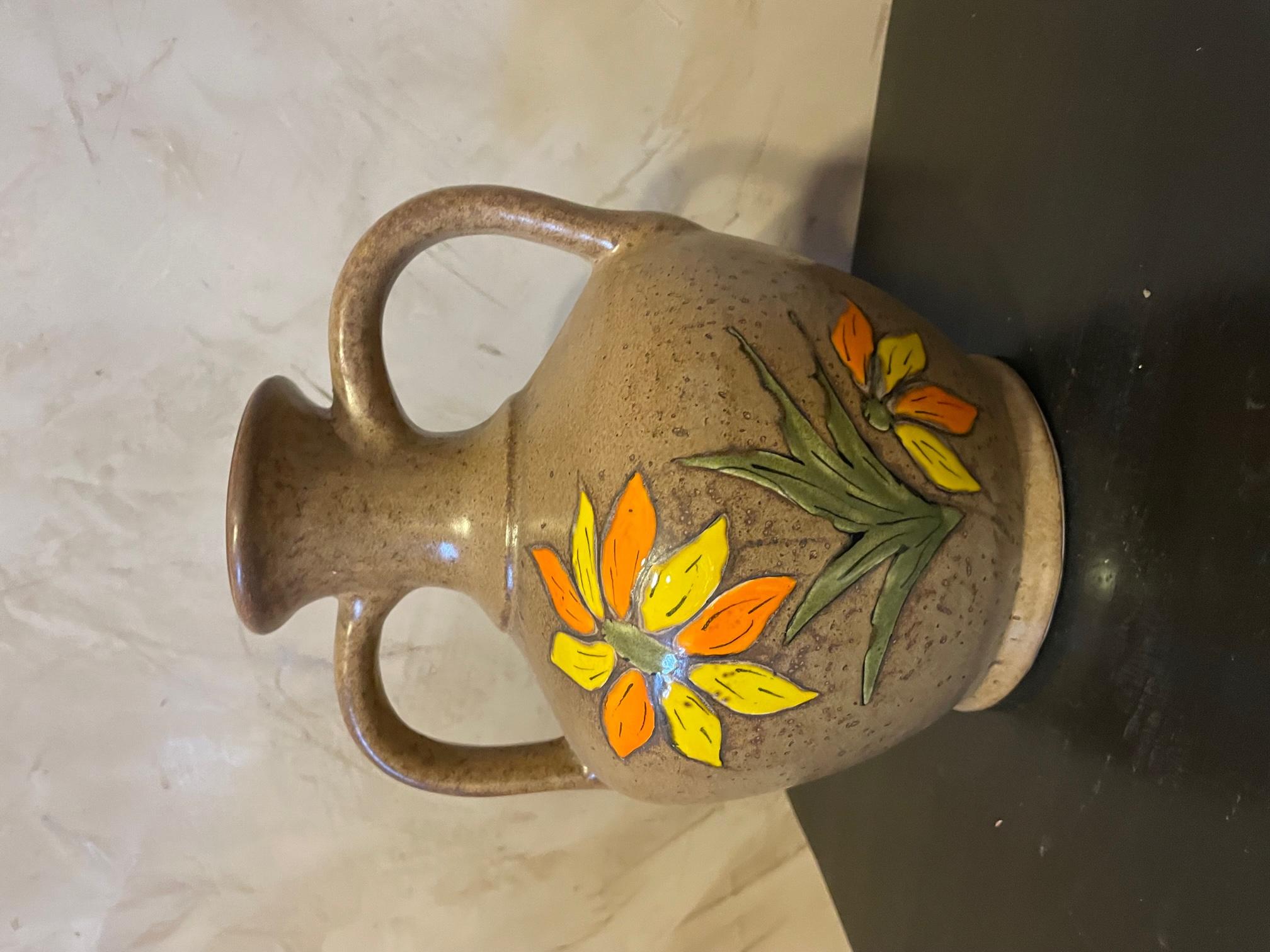 20th century French Signed Ceramic Vase In Good Condition In LEGNY, FR