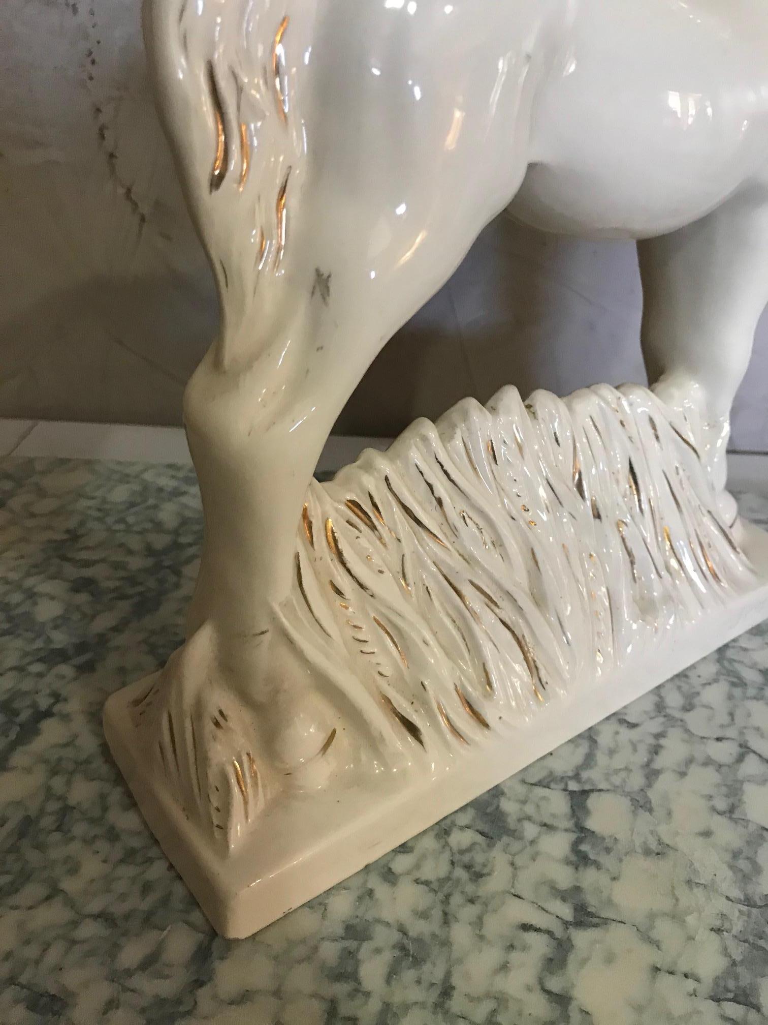 20th Century French Signed Earthenware Horse, 1950s For Sale 1