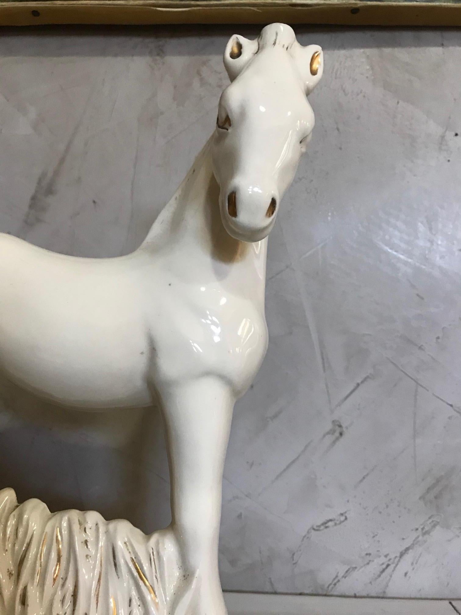20th Century French Signed Earthenware Horse, 1950s For Sale 3
