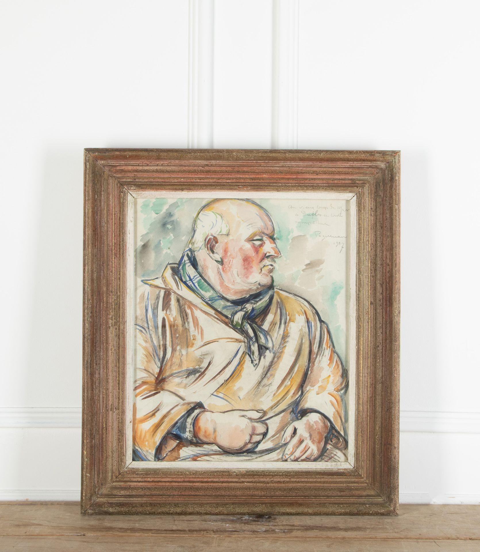 Magnifique exemplaire de l'esquisse préliminaire et de l'aquarelle de Paul Paquereau, datée de 1927.
La dédicace indique 