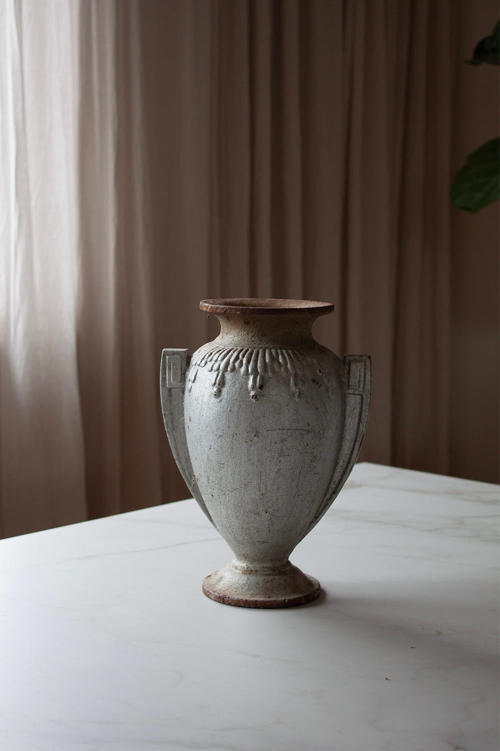 20th Century french silver Art Deco Style Cast Iron Vase (2 out of 2) For Sale 1