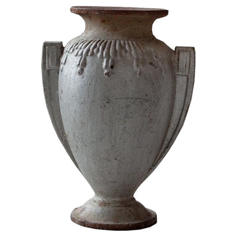 20th Century french silver Art Deco Style Cast Iron Vase (2 out of 2) For Sale