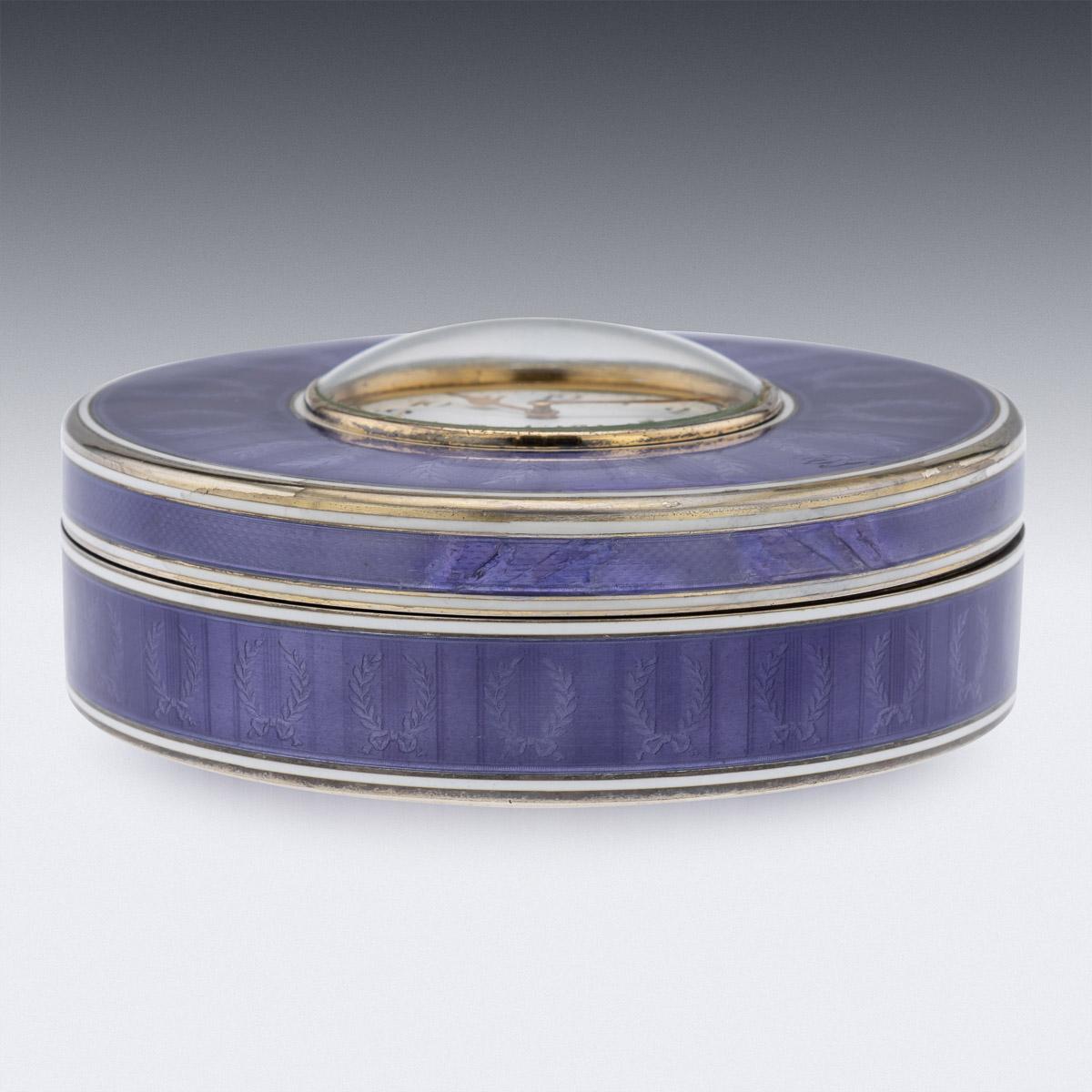 20th Century French Silver-Gilt & Enamel Box with Clock, Tiffany & Co, c.1900 1