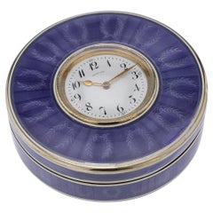 20th Century French Silver-Gilt & Enamel Box with Clock, Tiffany & Co, c.1900