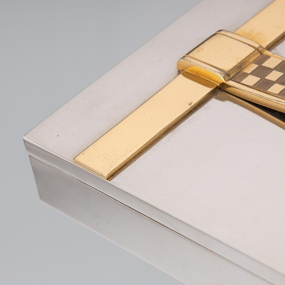 20th Century French Silver & Gold Plated Cigar Box, Hermes, c.1960 5