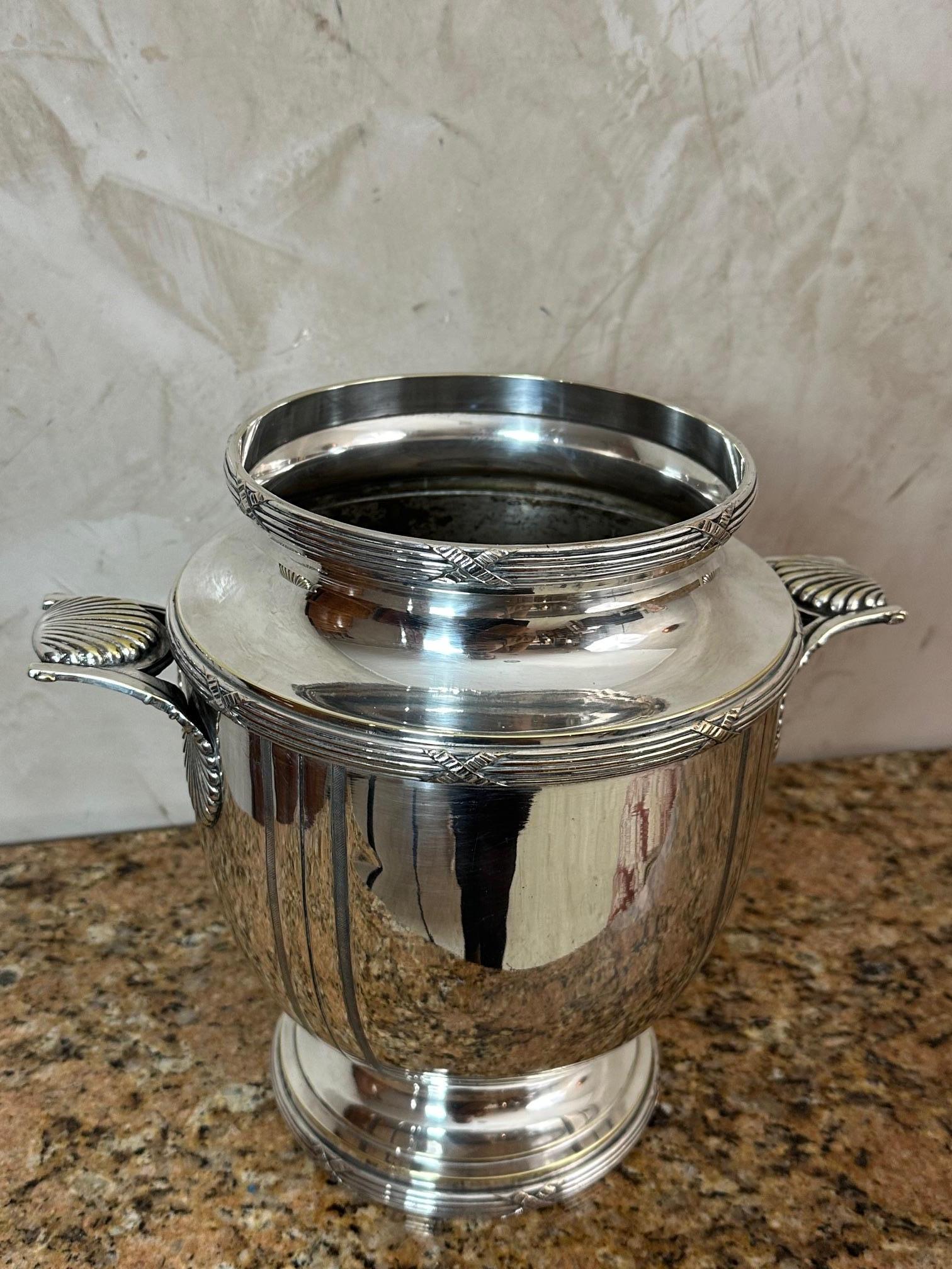 Seau à champagne en métal argenté du 20e siècle, 1930 Bon état - En vente à LEGNY, FR