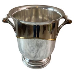 Cubitera de champán francesa plateada del siglo XX, años 40