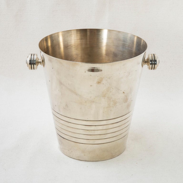 Mid-Century Modern 20th Century French Silver Plate Champagne Bucket