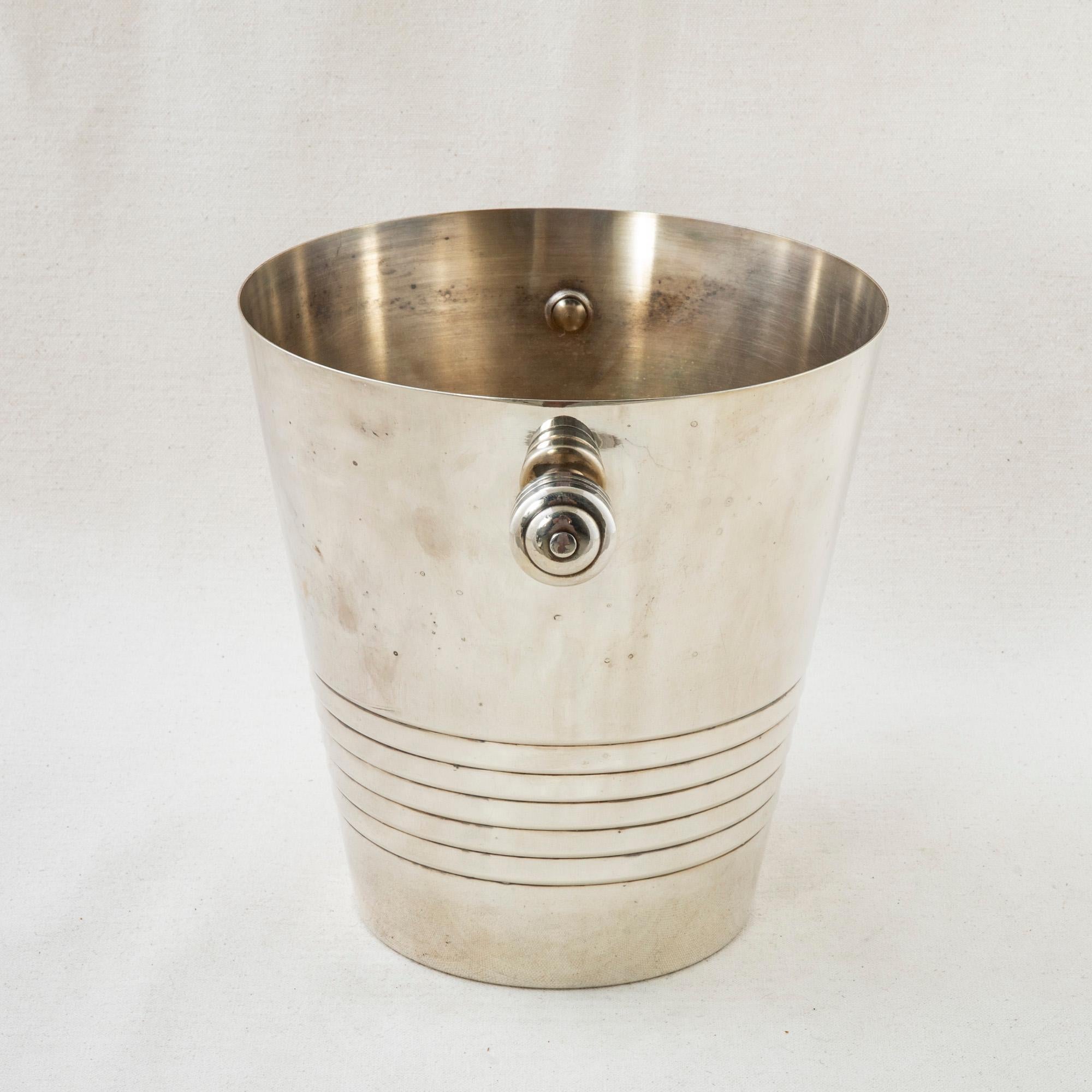 20th Century French Silver Plate Champagne Bucket In Good Condition In Fayetteville, AR