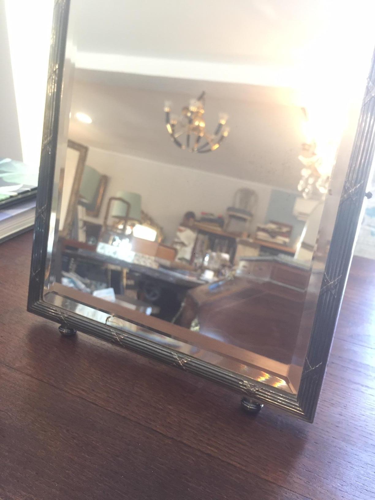 20th Century French Silver Plate Table Mirror, 1900s 4