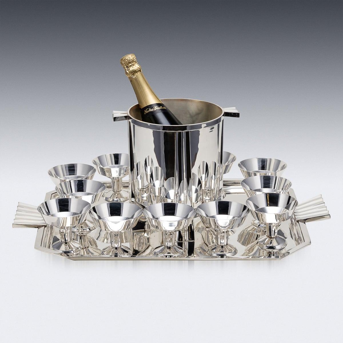 20th Century French Silver Plated Art Deco Cocktail Set c.1930 For Sale 1