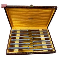 Cuchillos de caja franceses plateados del siglo XX, años 50
