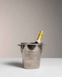Cubitera de champán francesa del siglo XX chapada en plata, vajilla antigua