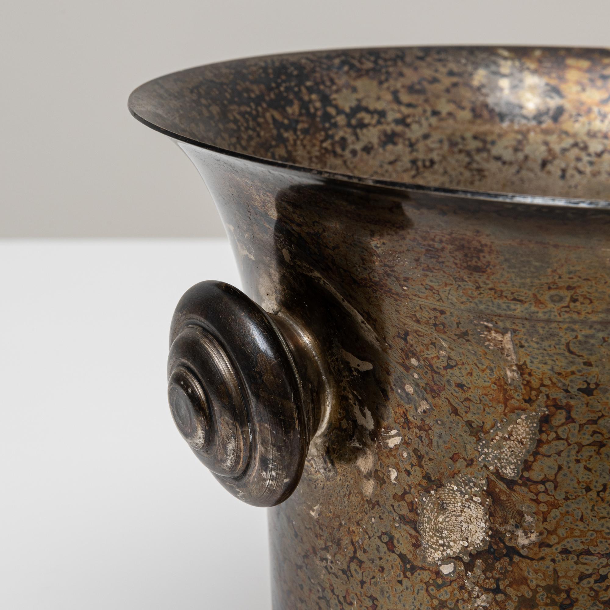 Seau à champagne en métal argenté français du 20e siècle en vente 4