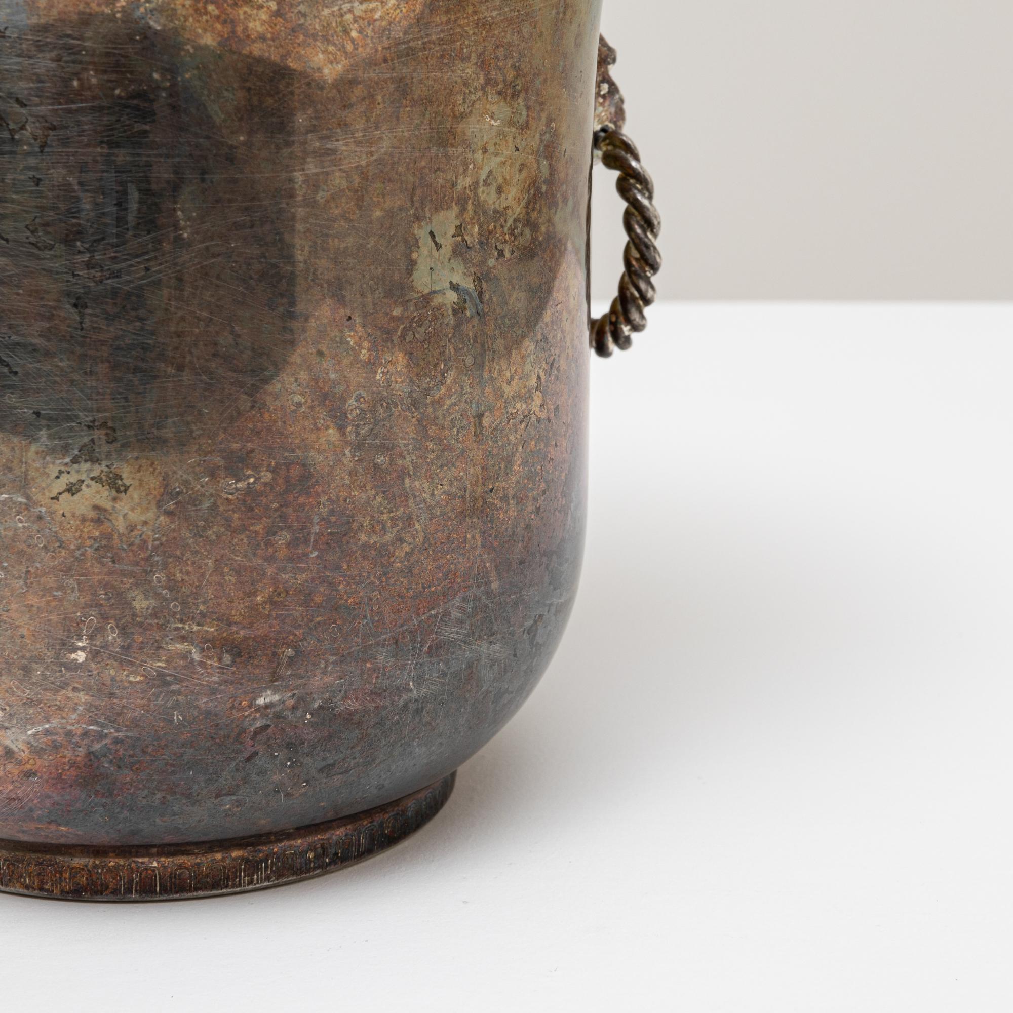 Seau à champagne en métal argenté français du 20e siècle en vente 5