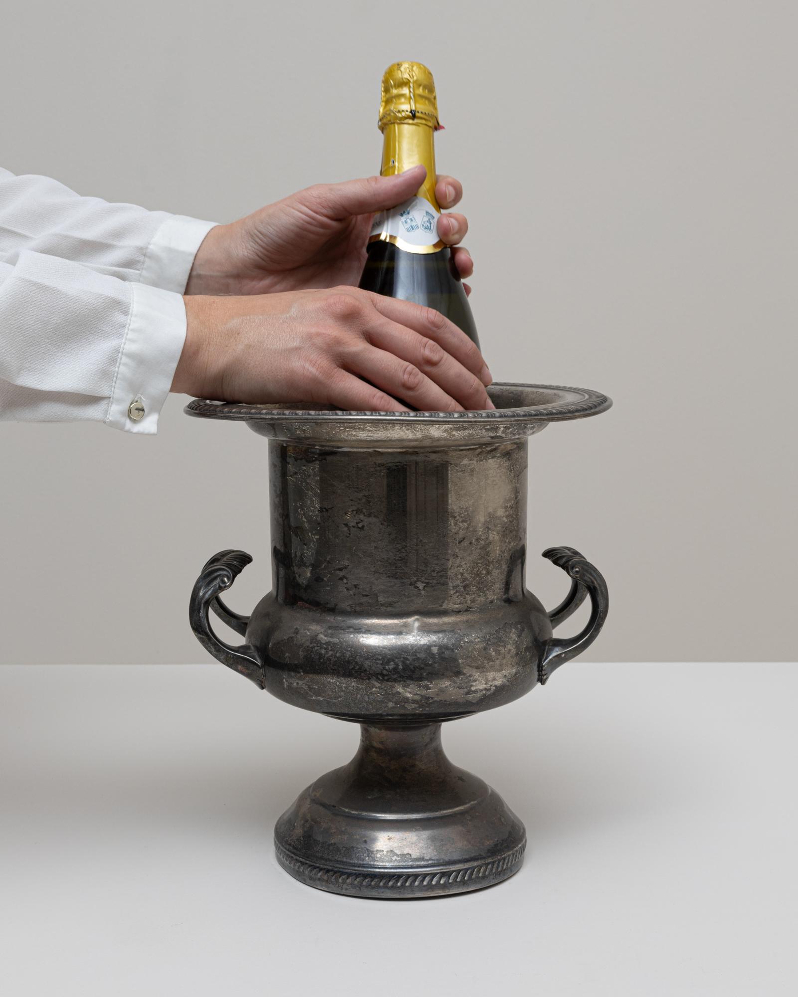 20th Century French Silver Plated Champagne Bucket In Good Condition For Sale In High Point, NC