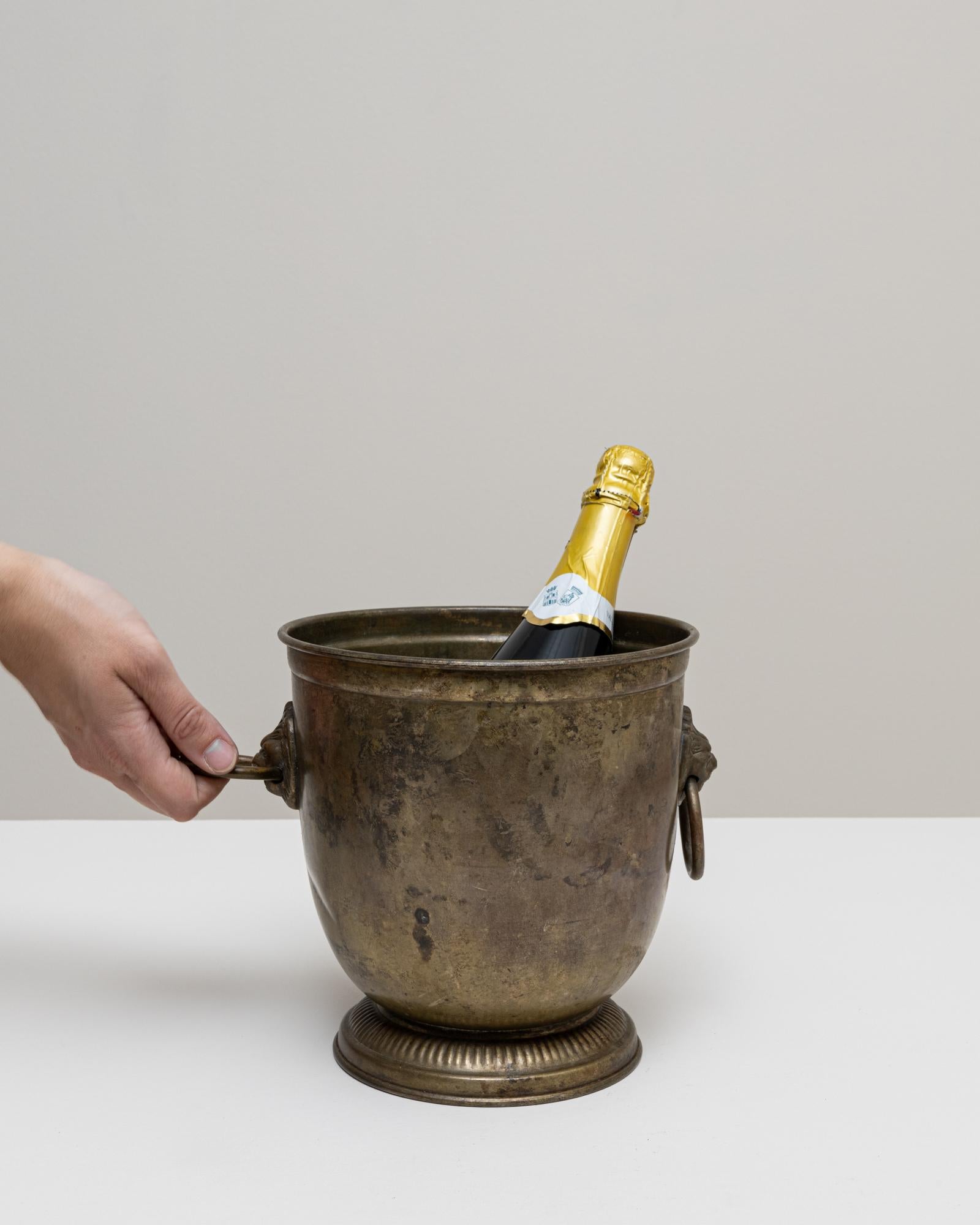 Seau à champagne en métal argenté français du 20e siècle Bon état - En vente à High Point, NC