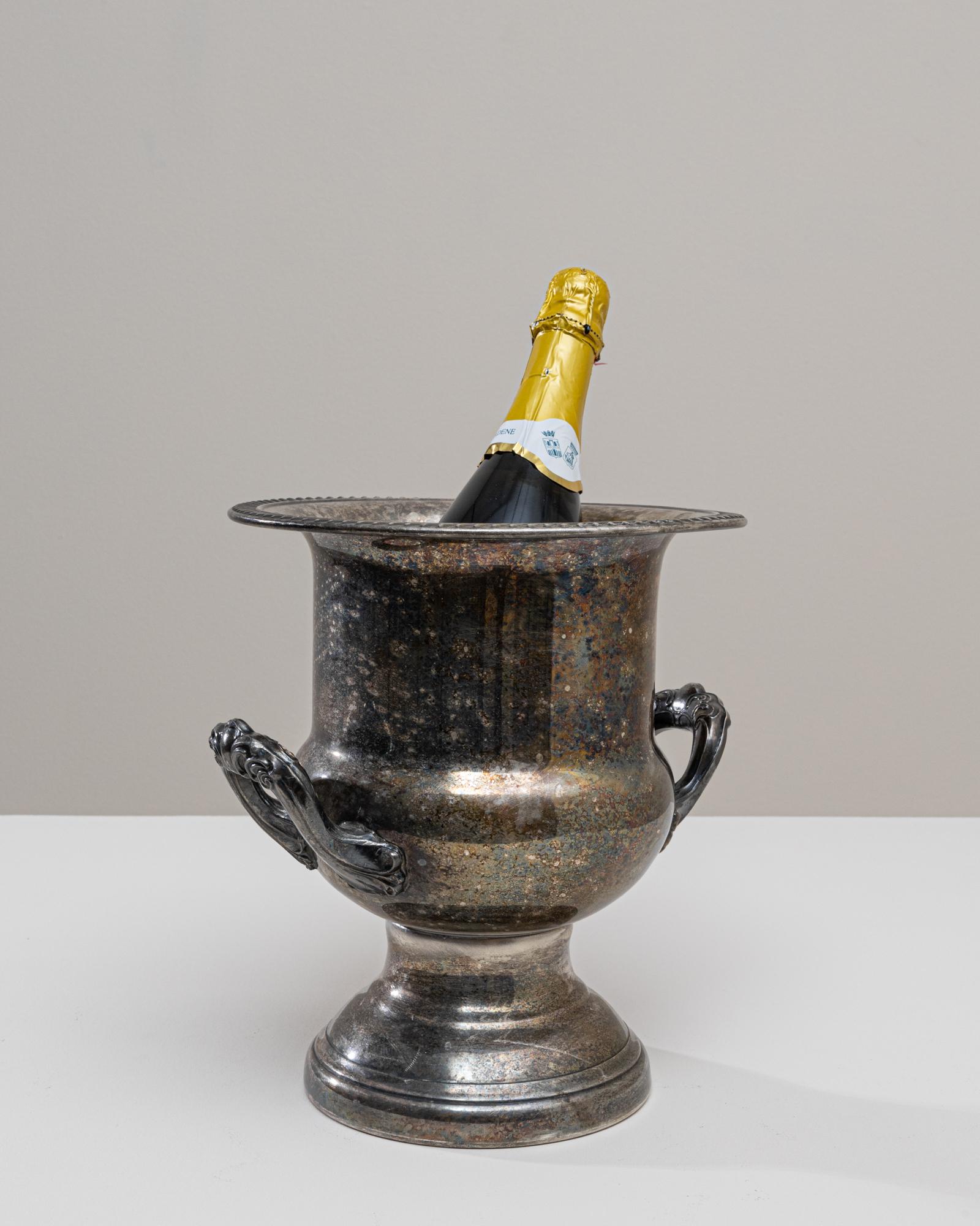 Plaqué argent Seau à champagne en métal argenté français du 20e siècle en vente