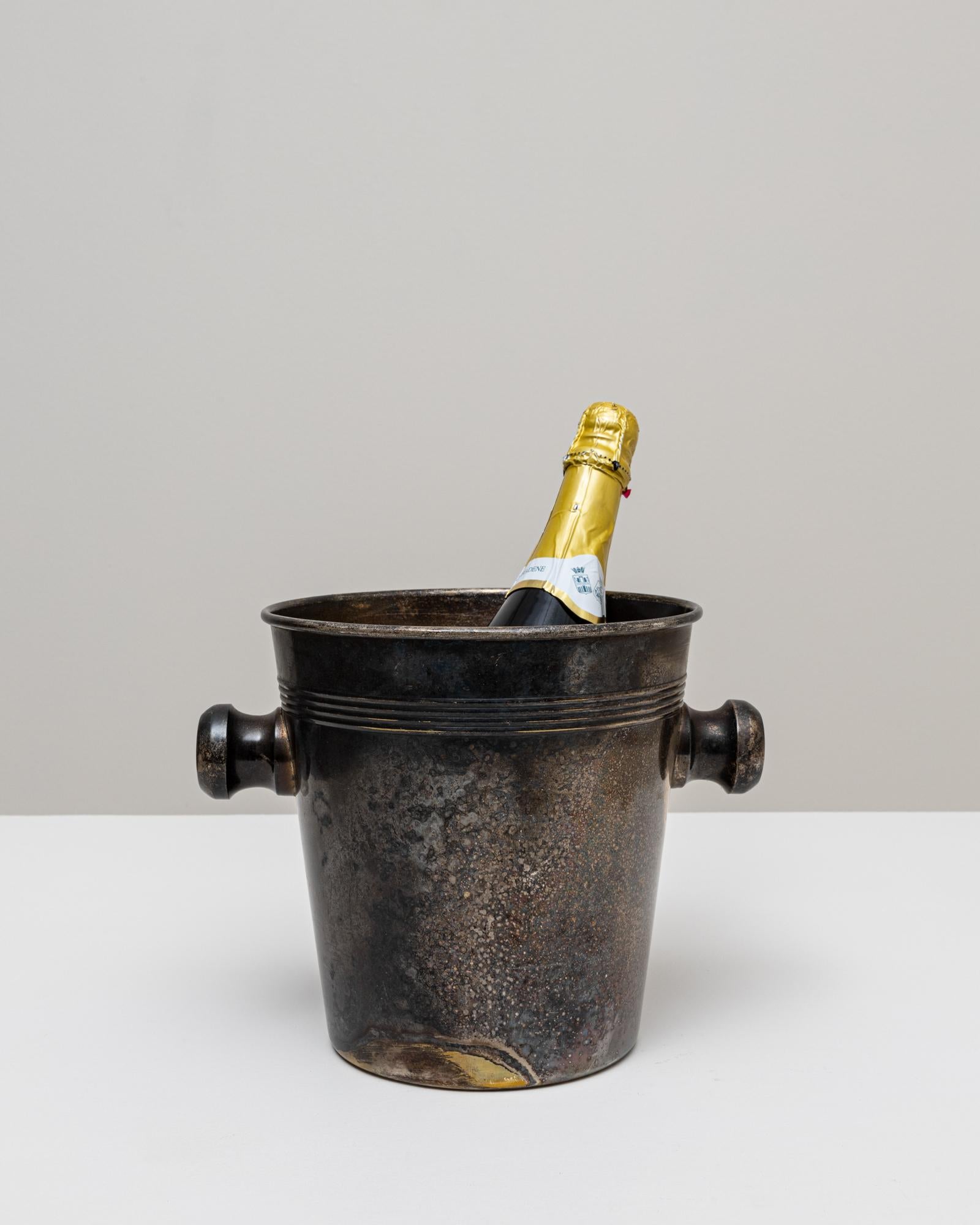 Plaqué argent Seau à champagne en métal argenté français du 20e siècle en vente