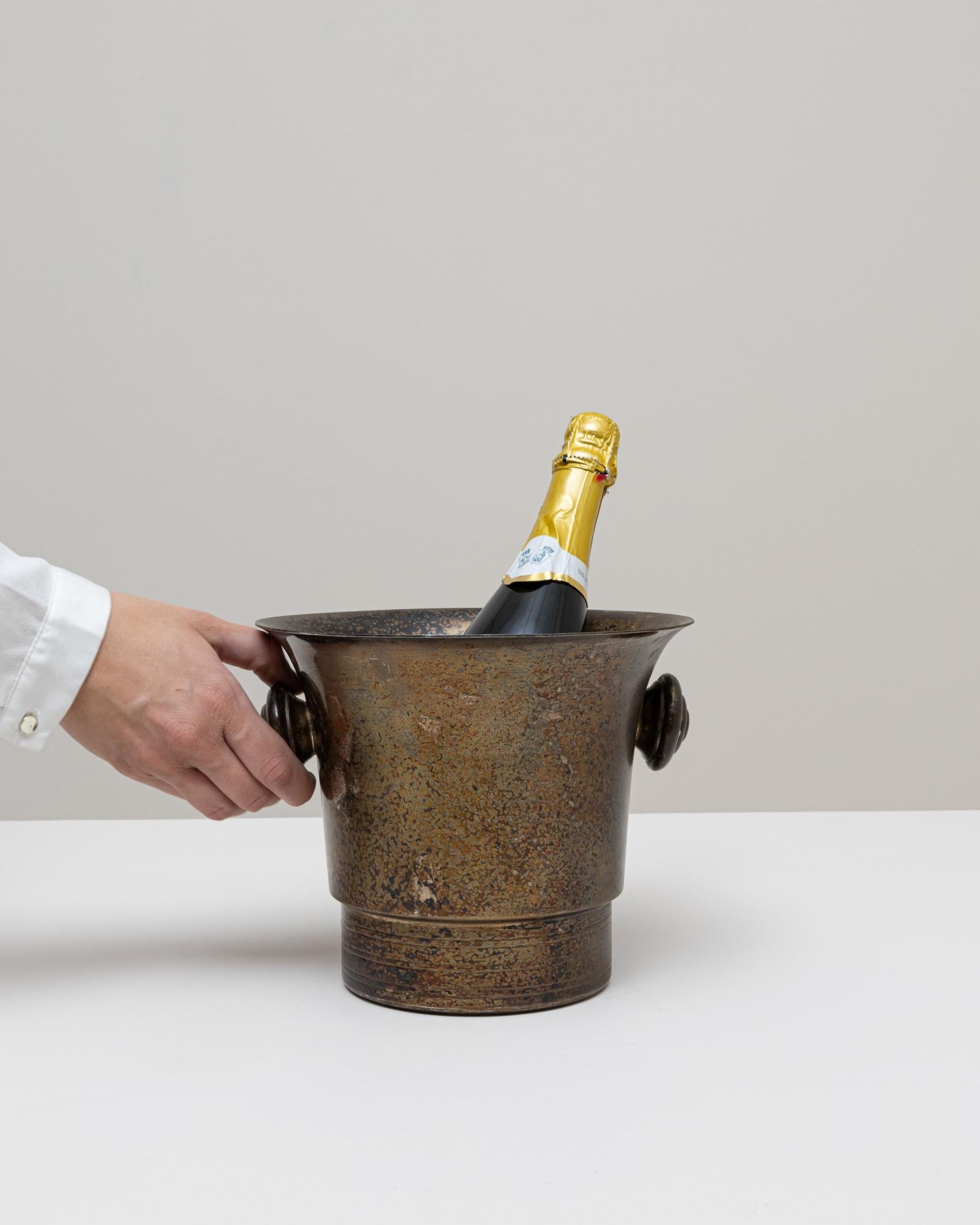 Plaqué argent Seau à champagne en métal argenté français du 20e siècle en vente