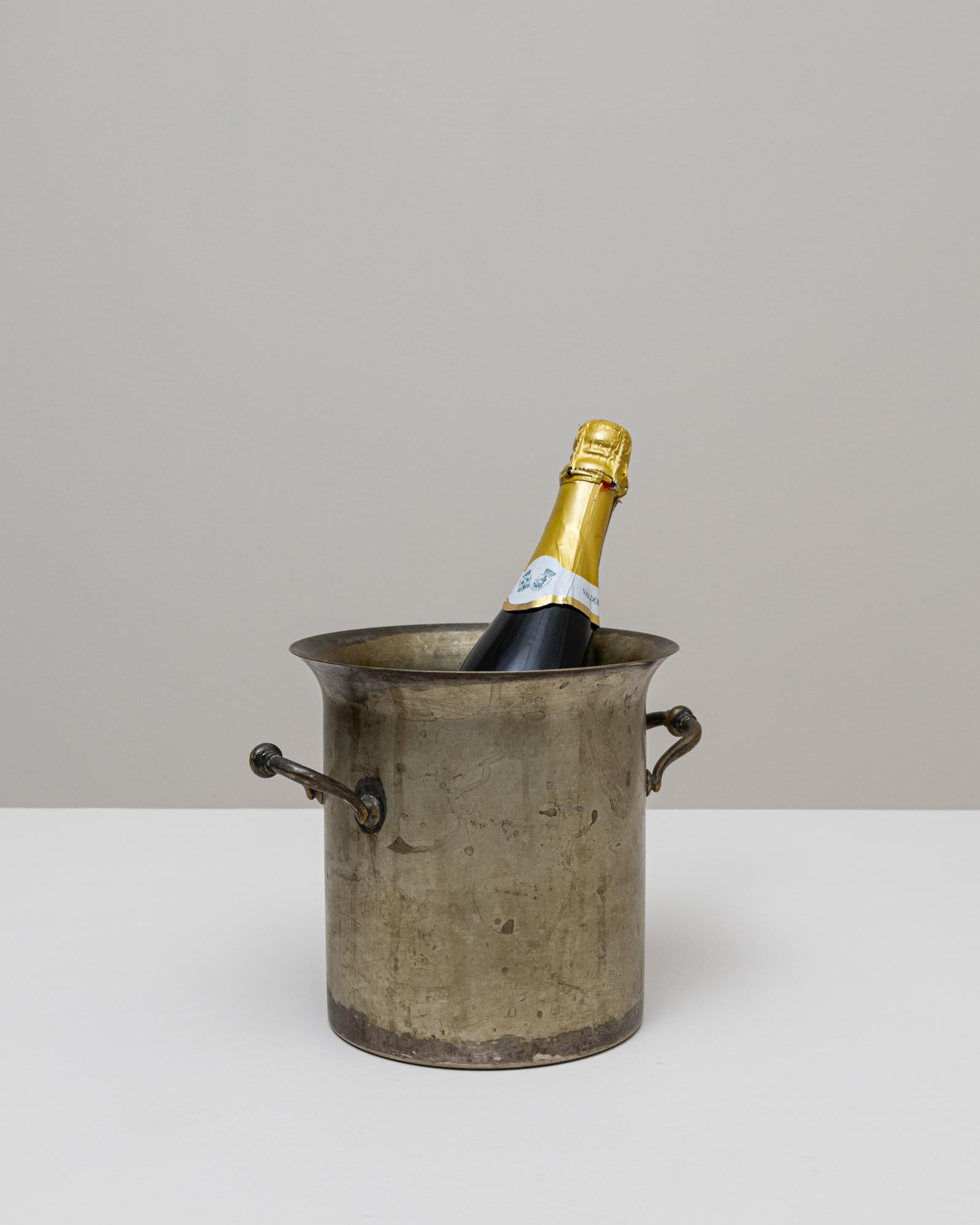 Seau à champagne en métal argenté français du 20e siècle en vente 1