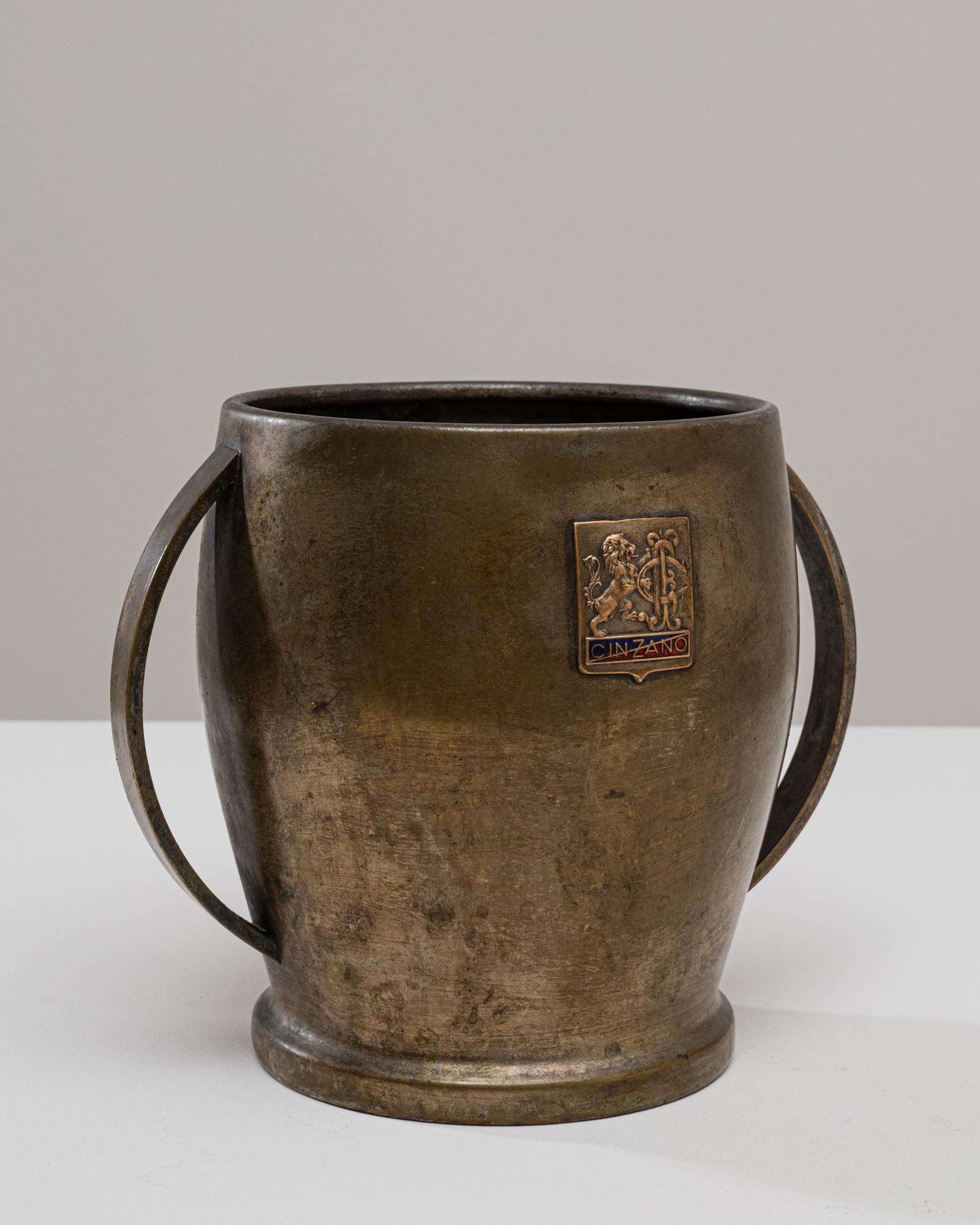 Seau à champagne en métal argenté français du 20e siècle en vente 2