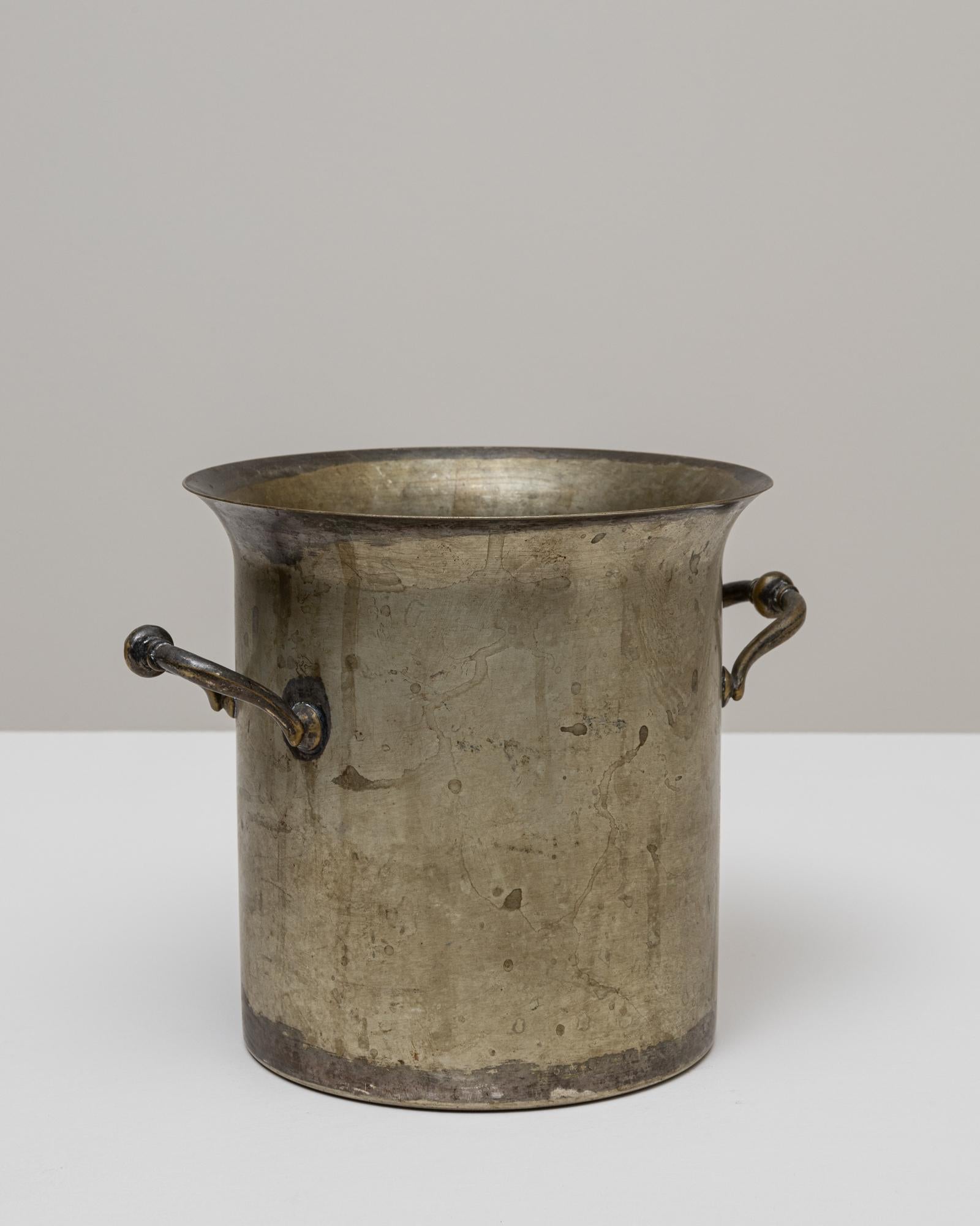 Seau à champagne en métal argenté français du 20e siècle en vente 2