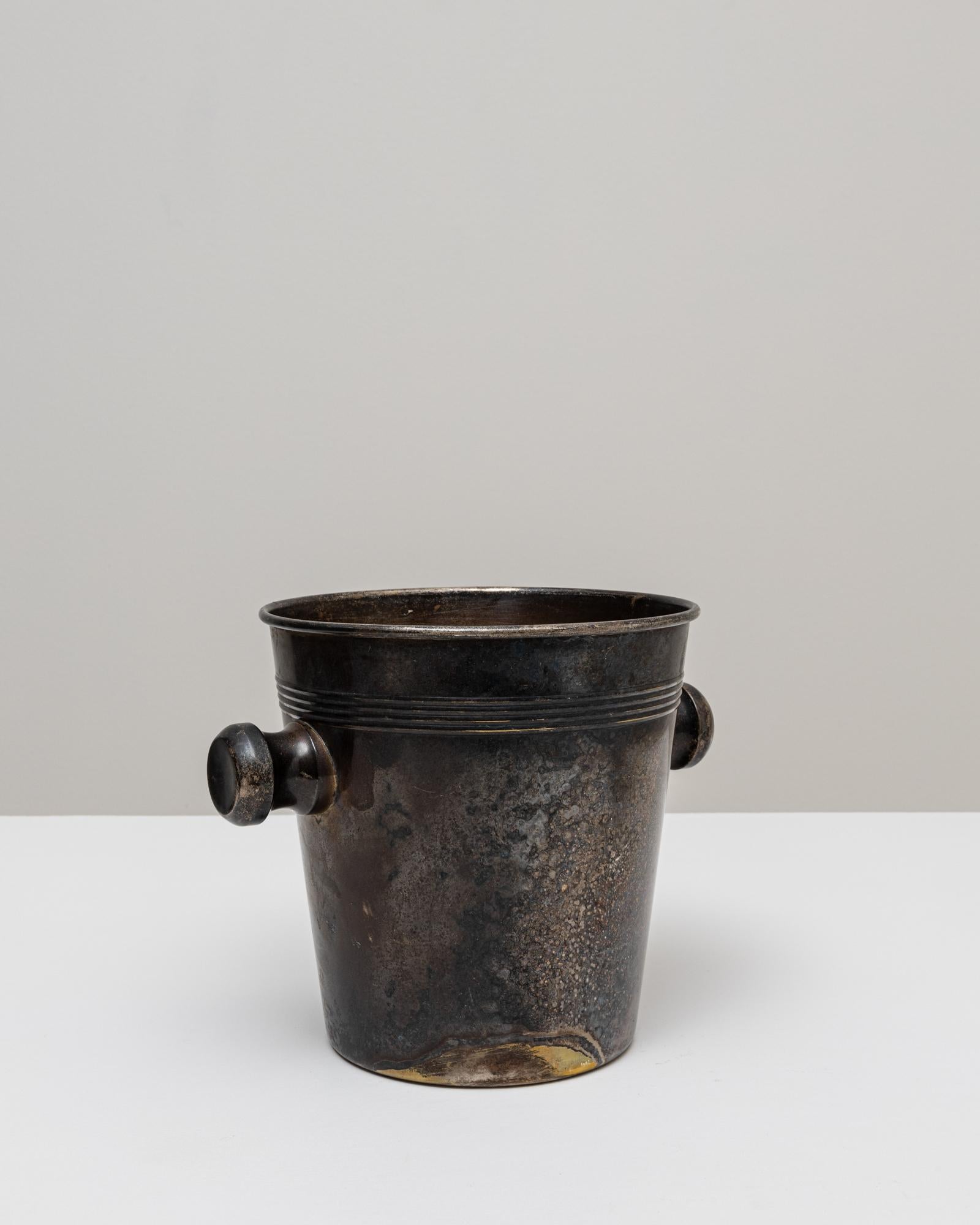 Seau à champagne en métal argenté français du 20e siècle en vente 2