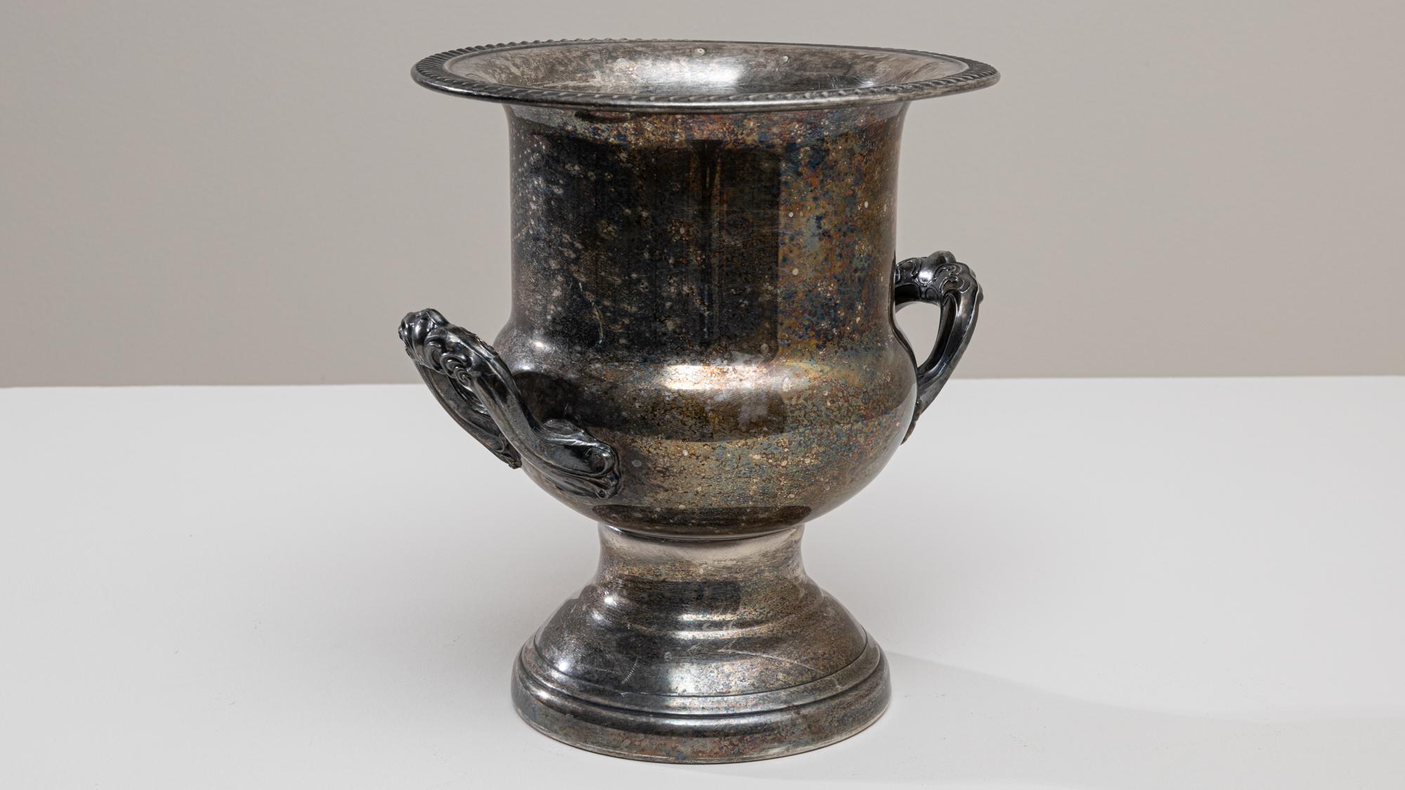 Seau à champagne en métal argenté français du 20e siècle en vente 3