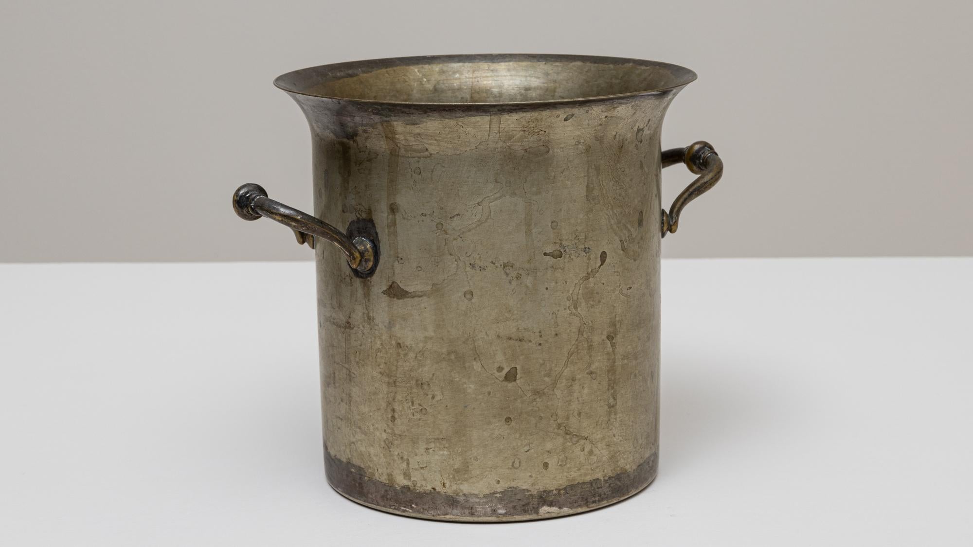 Seau à champagne en métal argenté français du 20e siècle en vente 3