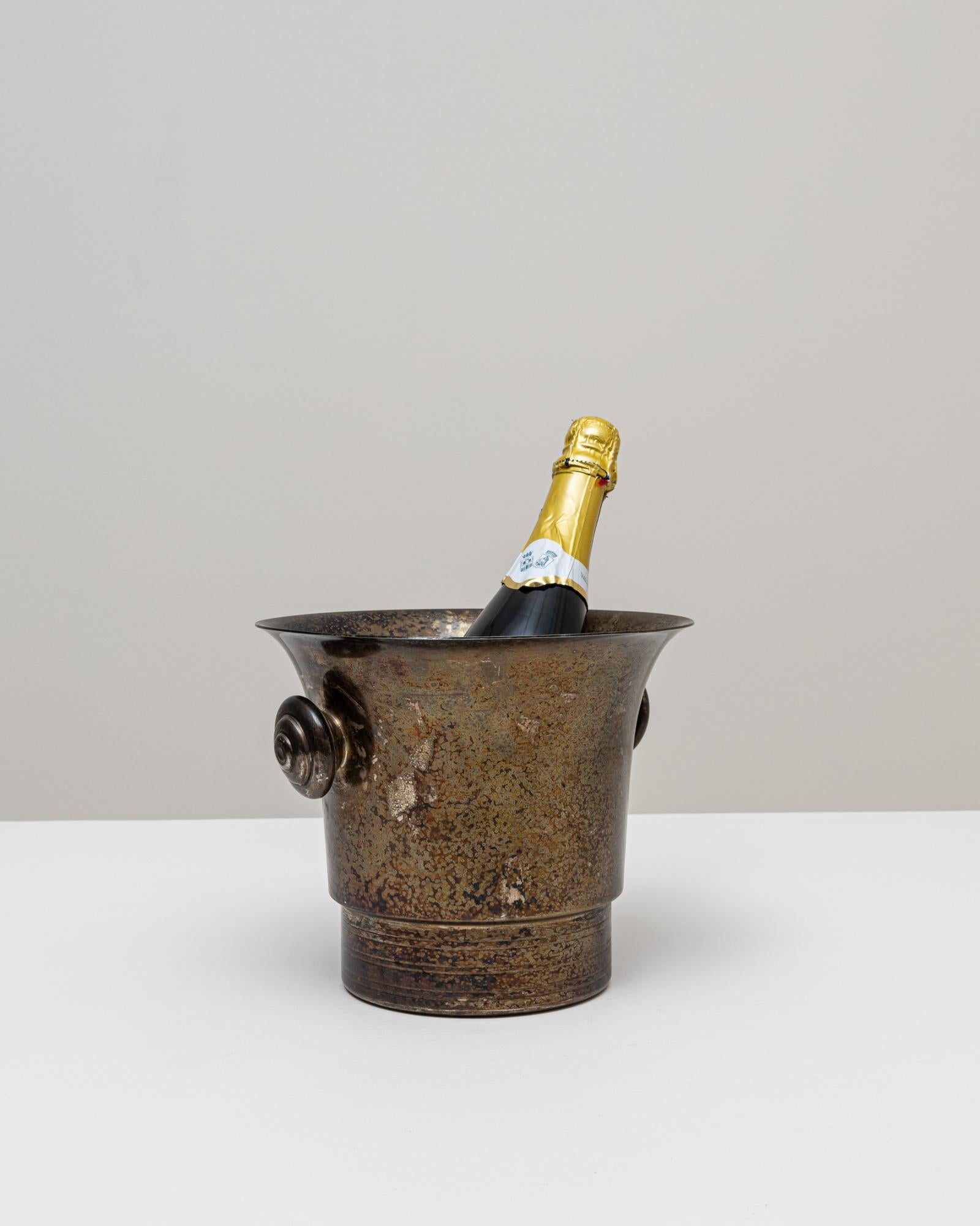 Seau à champagne en métal argenté français du 20e siècle en vente 3