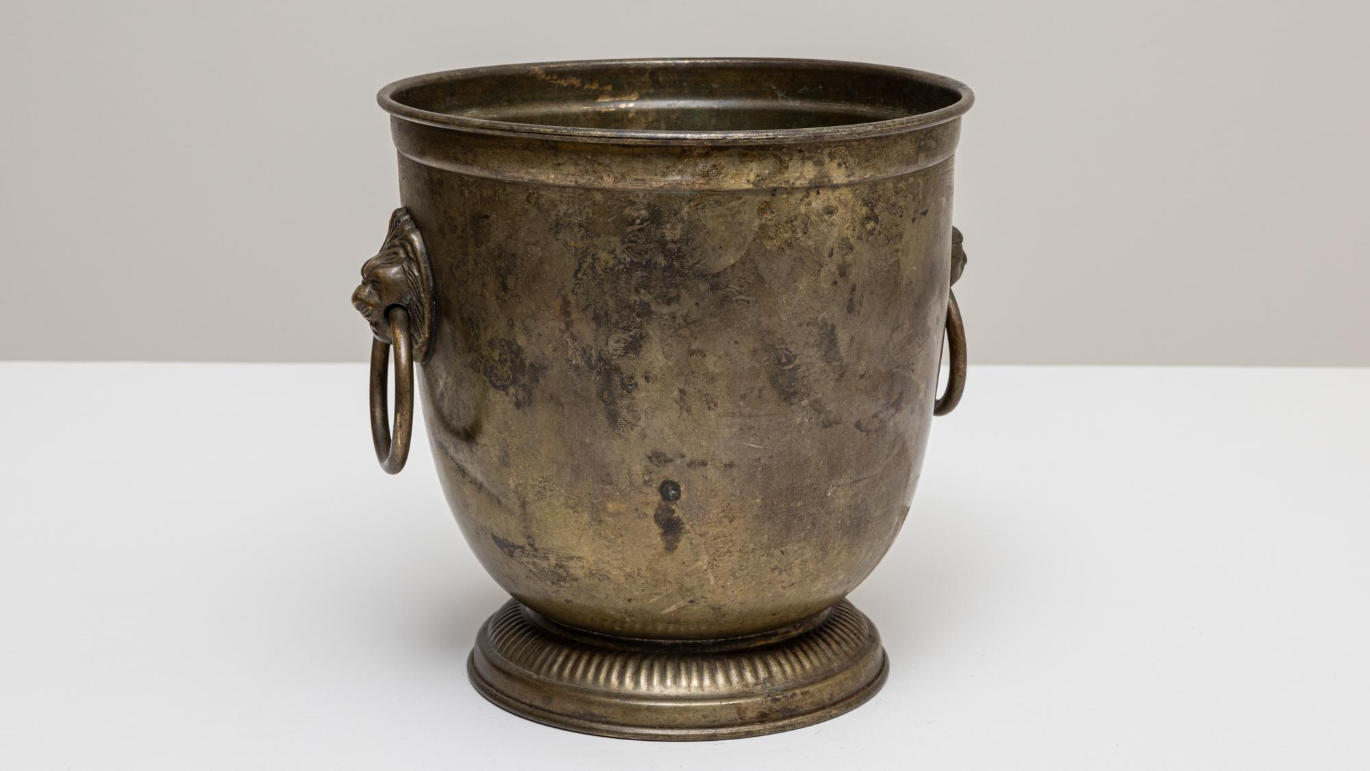 Seau à champagne en métal argenté français du 20e siècle en vente 3