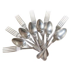 20th Century French Silver Plated Dining Set for Six by Christofle
