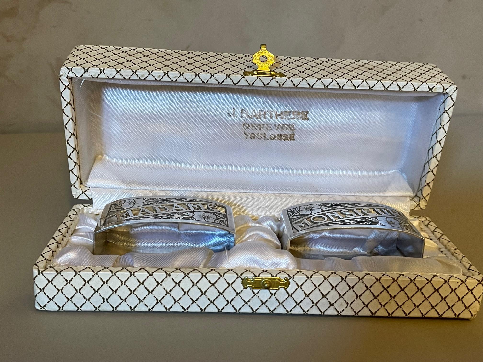 20th Century French Silver Plated Napkin Rings, 1920s In Good Condition For Sale In LEGNY, FR