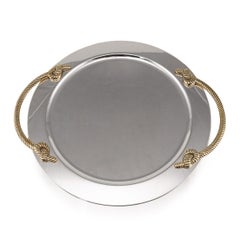 20th Century French Silver Plated Nautical Serving Tray