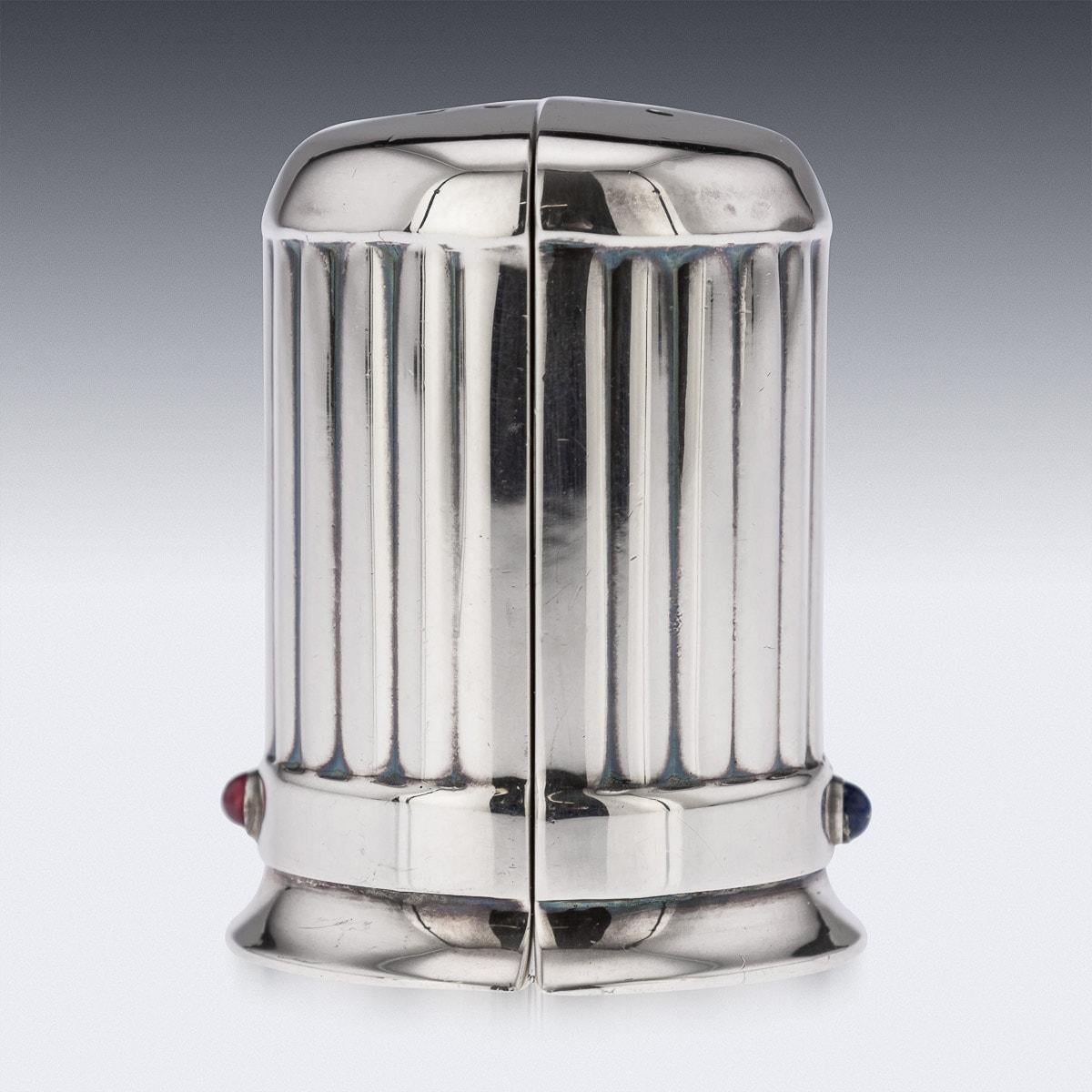 20th Century French Silver Plated Salt & Pepper, Cartier, c.1990 In Good Condition In Royal Tunbridge Wells, Kent