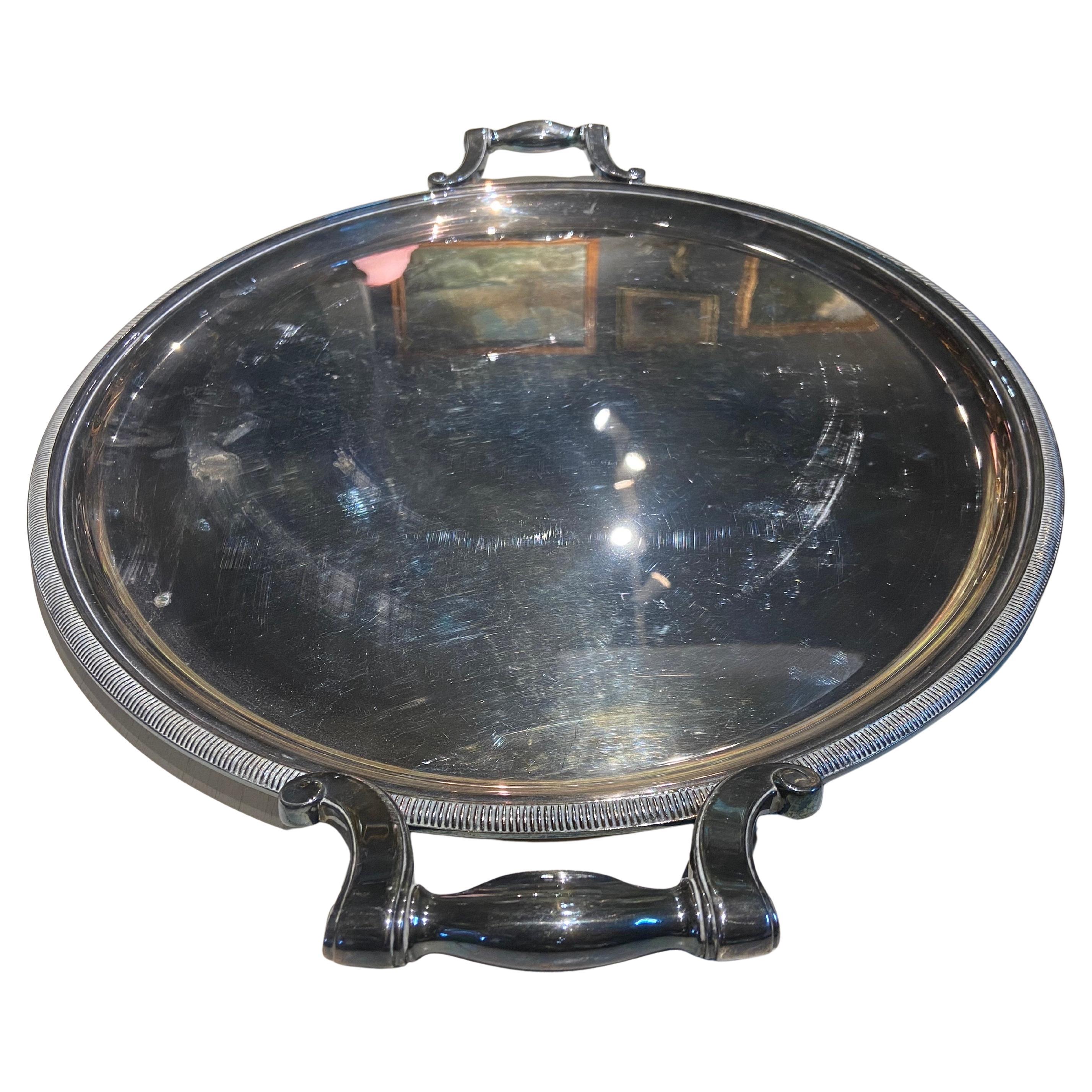 20th Century French Silver Plated Serving Tray Gallia by Christofle
